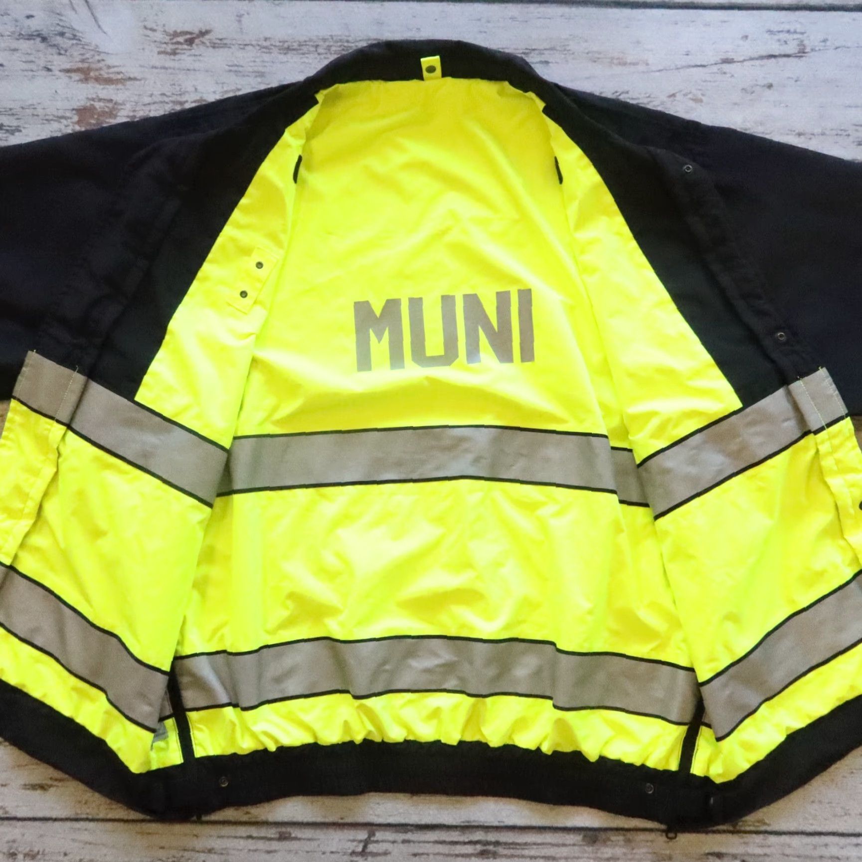 Vintage VINTAGE Muni San Francisco Transportation Work Jacket Men L Black Nylon Flying Cross Jacket Mens Size US L / EU 52-54 / 3 - 3 Thumbnail