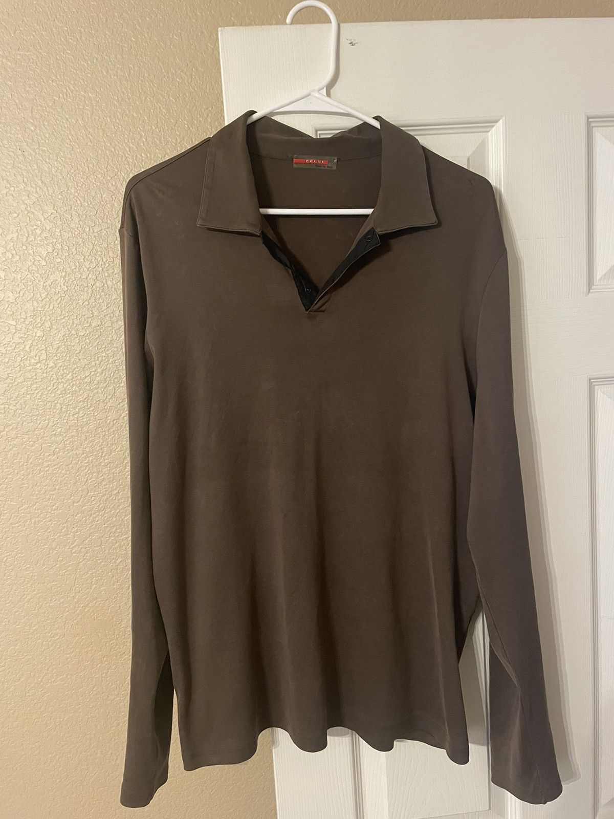 トップス prada sports long sleeve PRADA SPORT BLACK LONG SLEEVE STRETCH TOP - S/M – BAD MOUTH*