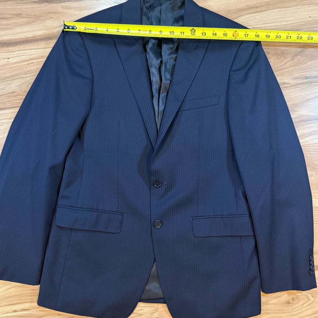 Z Brand Bruno Piattelli Men’s 38R Navy Pinstripe Wool Blazer Size 38R - 4 Thumbnail