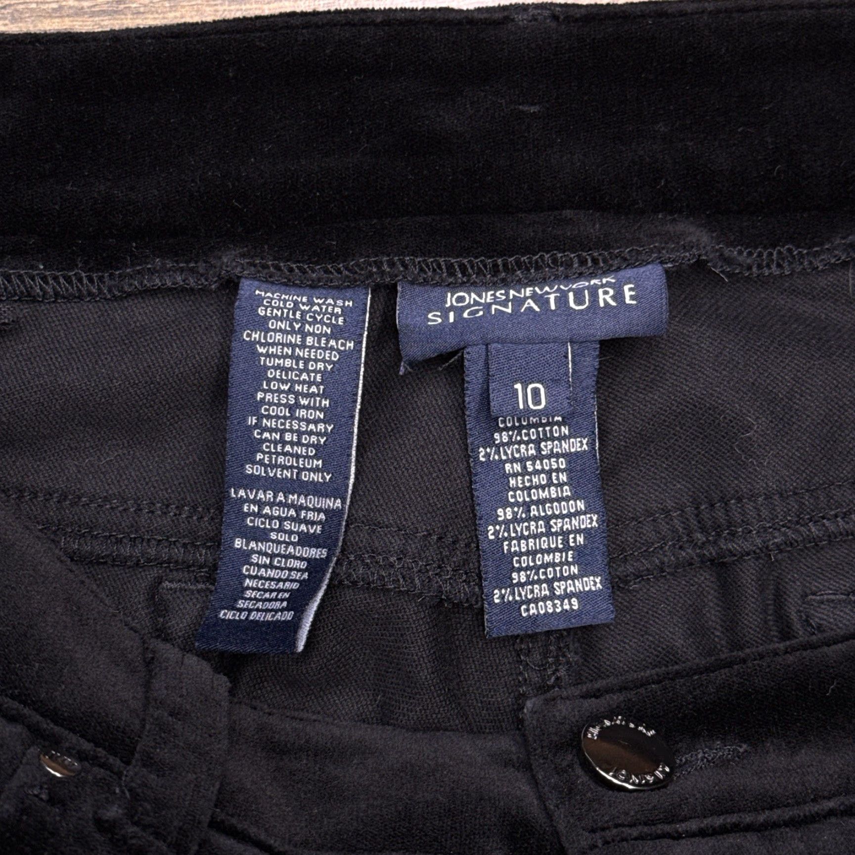 Jones New York Jones New York Signature Velvet Pants Womens 10 Black Bootcut High Rise Stretch Size 32" / US 10 / IT 46 - 4 Thumbnail