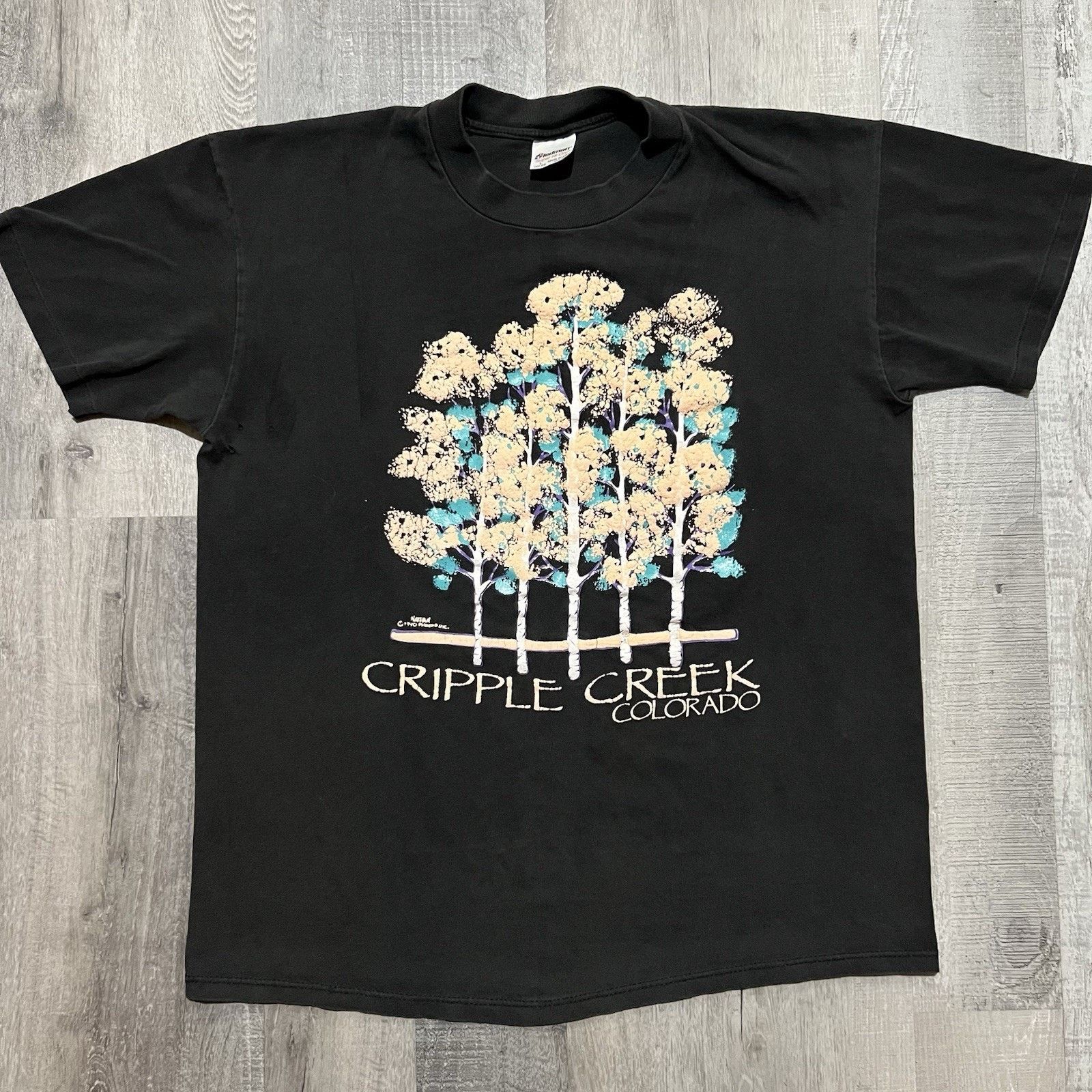 Tedman VTG Cripple Creek Colorado Black Puff Print Travel T Shirt Size US L / EU 52-54 / 3 - 1 Thumbnail