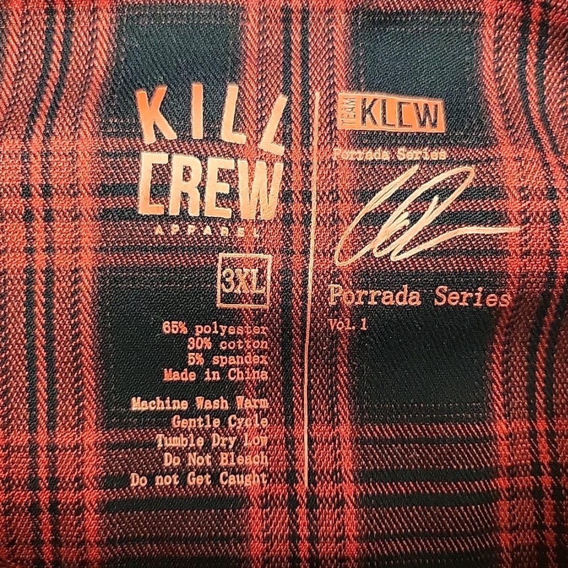 Vintage Kill Crew Shirt Men 2XL Red Porrada Series Flannel Martial Arts Mental health Button-Up Plaid Casual Size US XXL / EU 58 / 5 - 4 Thumbnail