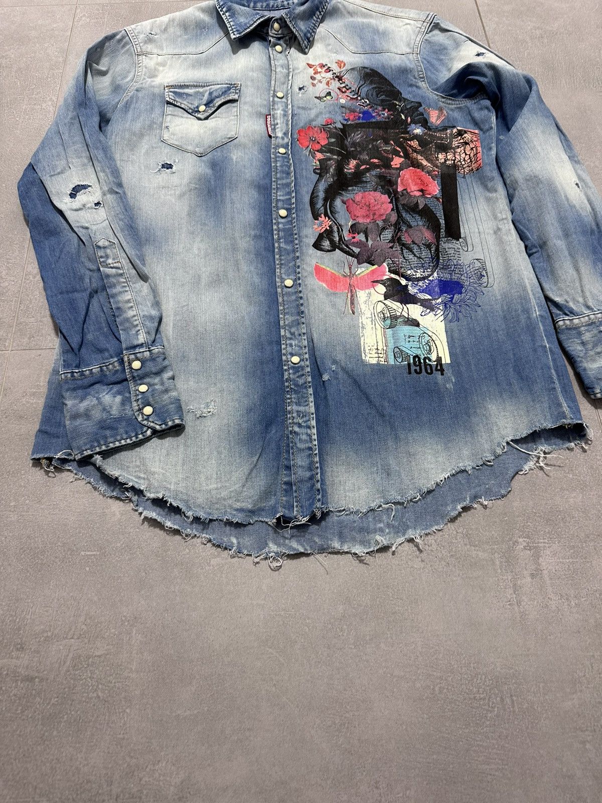 Designer × Dsquared2 × Japanese Brand Dsquared2 Denim Military Shirt Rare Men’s Exclusive Size 46 Size US S / EU 44-46 / 1 - 6 Thumbnail