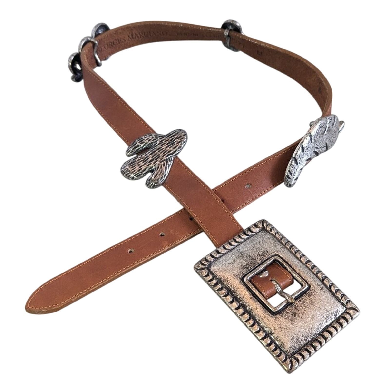 Guess Guess Vintage Leather Belt Metal Cactus Snake Chili Pepper Size ONE SIZE - 1 Thumbnail