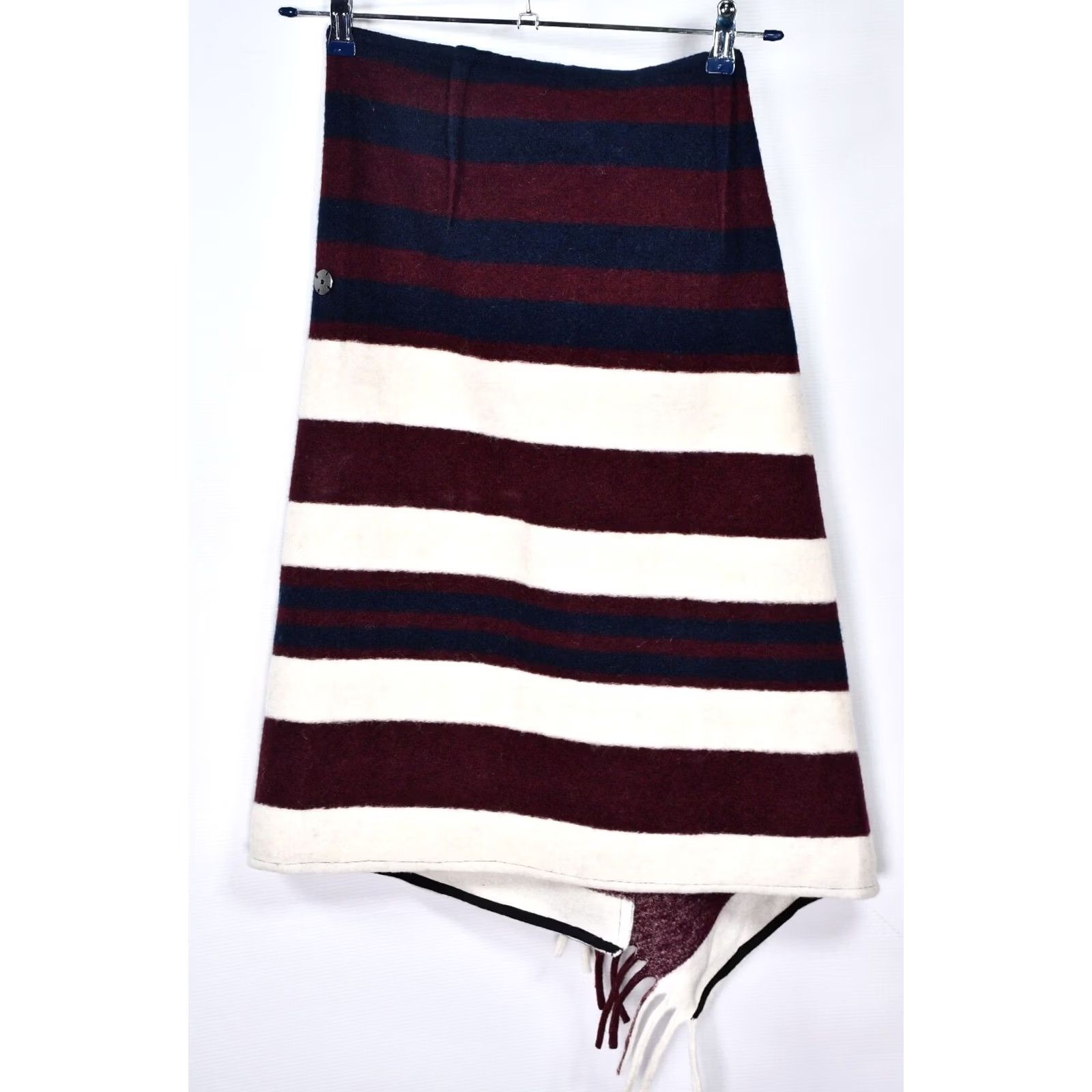 H&M H&M Studio AW 2019 Wrap Skirt US 2 Wool-Blend Fringe Check Pattern Knee Length Multicolor Women Size 26" / US 2 / IT 38 - 8 Thumbnail