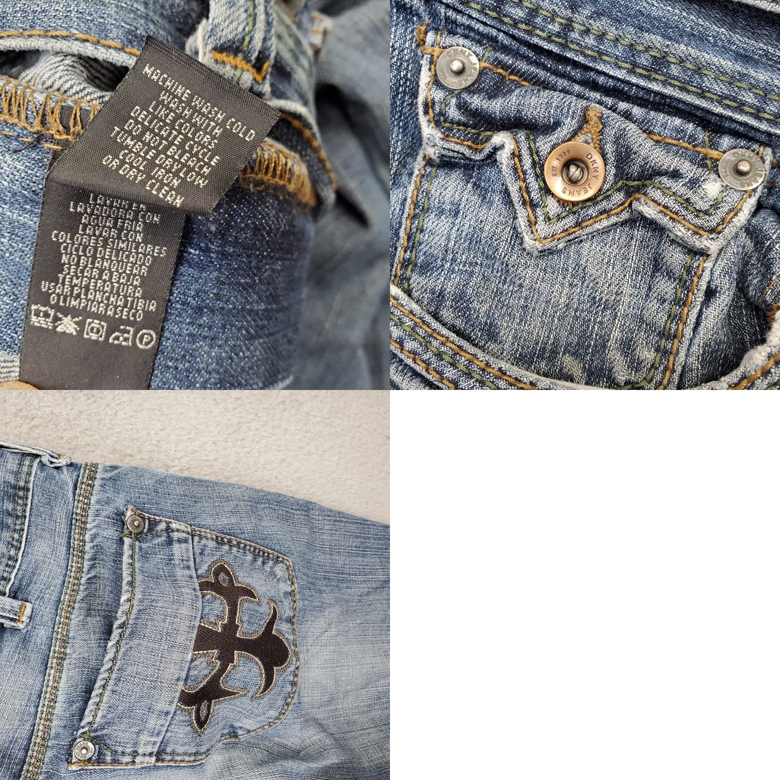 DKNY DKNY Mens 36 Jeans Blue Denim Straight 5-Pocket Belt-Buckle Button 30.5 Inseam Regular Stretch 100% Cotton Vintage: No Size US 36 / EU 52 - 8 Thumbnail