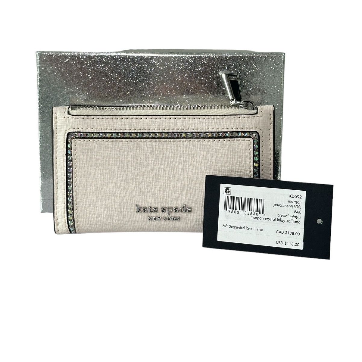 Kate Spade Kate Spade morgan crystal Inlay Small Slim Bifold wallet Size ONE SIZE - 9 Thumbnail