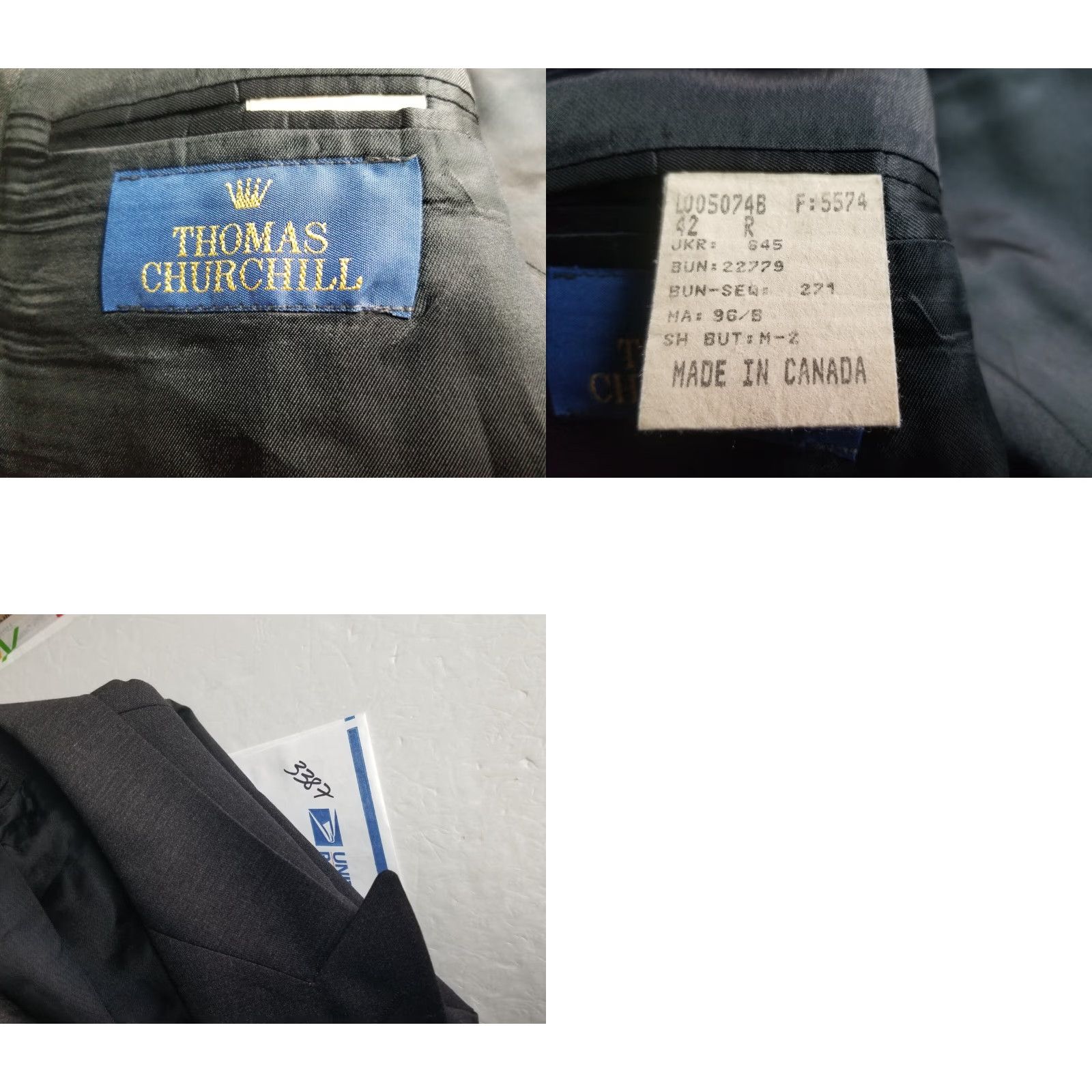 Vintage Thomas Churchill Blazer Wool Gray Houndstooth 42R Canada Jacket Men Size 42 Regular Size 42R - 9 Thumbnail