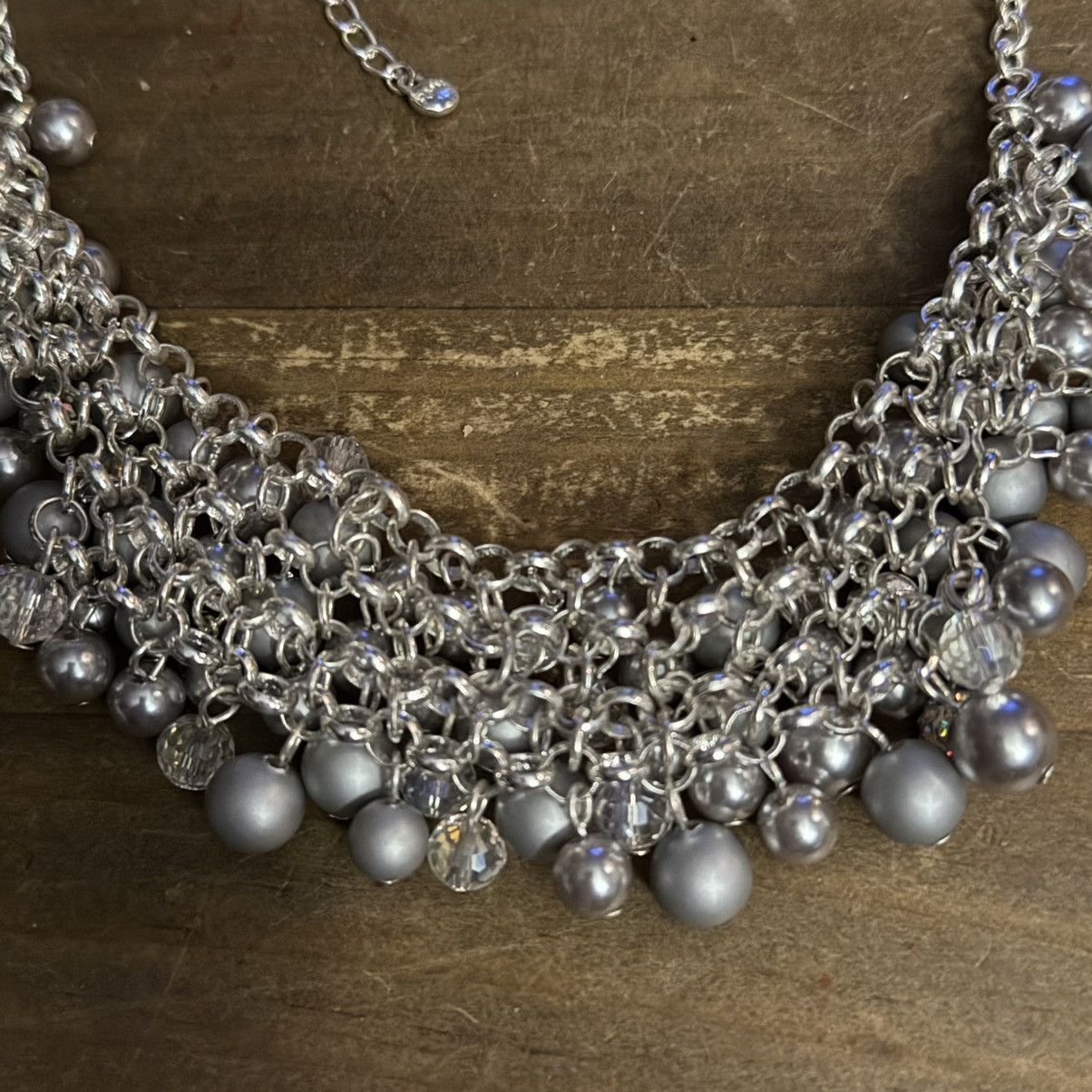 Other RMN silver tone cluster bead and AB bib necklace Size ONE SIZE - 7 Thumbnail