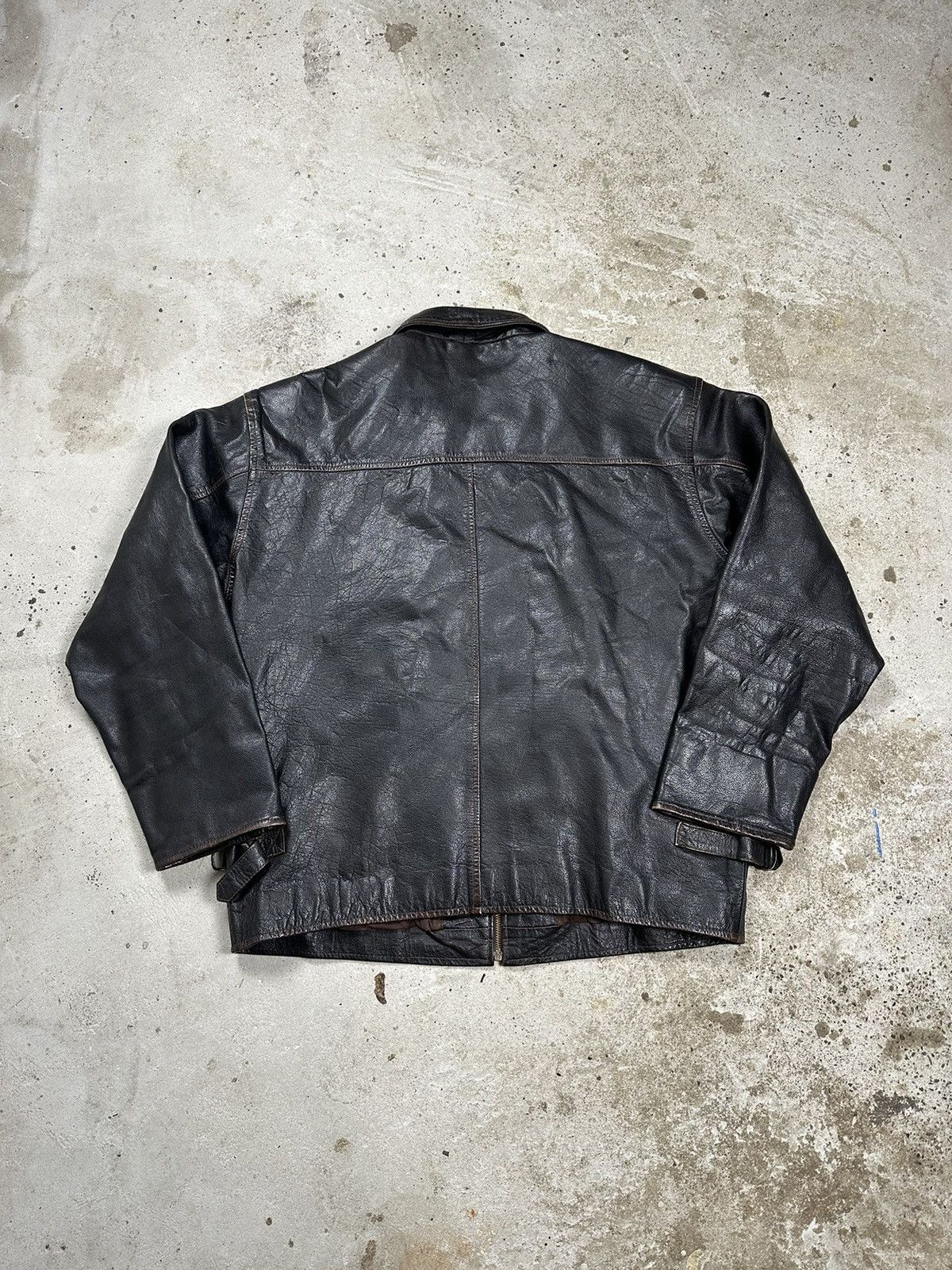 Genuine Leather × Vintage ‼️ Vintage 90s Black Leather Jacket Moto Biker Size US XL / EU 56 / 4 - 2 Thumbnail