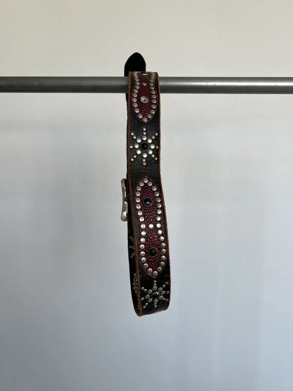 Vintage Vintage Studded Leather Belt Size 32 - 6 Thumbnail