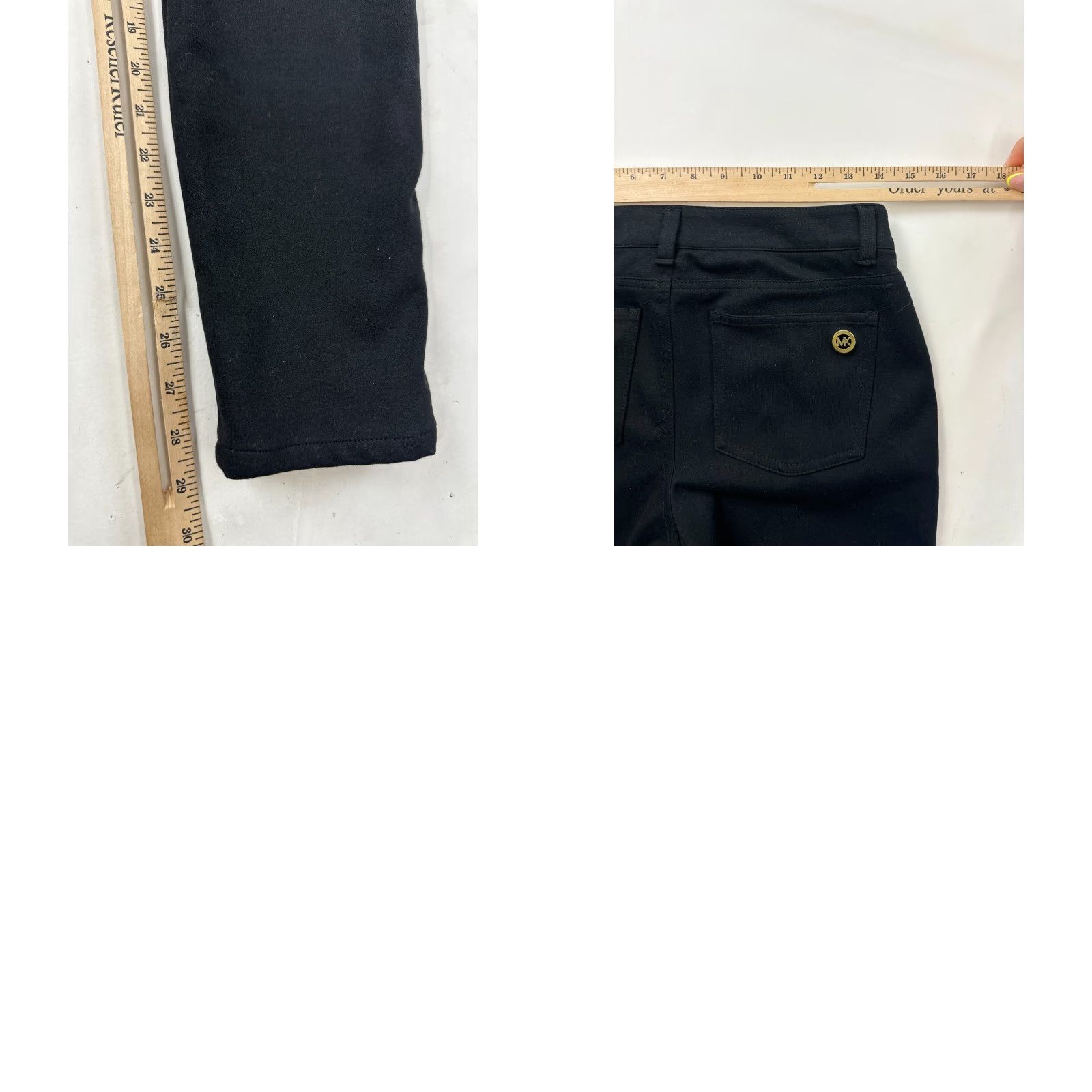 Michael Kors Michael Kors Pants Womens 6 Black Stretch Formal Ankle Skinny Mid Rise Button Pockets Solid Polyester Casual Office Womens Size 28" / US 6 / IT 42 - 8 Thumbnail