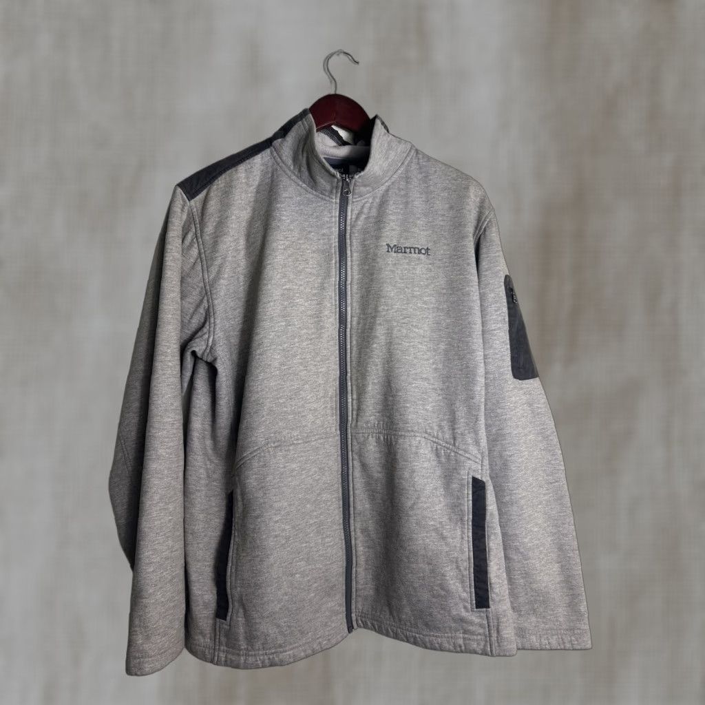 Marmot Marmot Windbreaker Jacket Mens Large Gray Windstopper Polyester Nylon Cotton L Regular Size US L / EU 52-54 / 3 - 1 Thumbnail