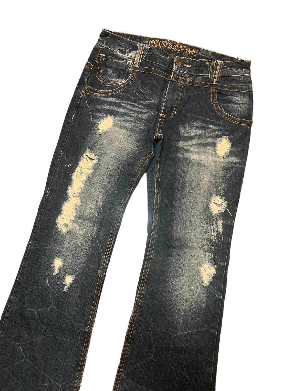 Other FLARED‼️ORIGINAL JEANS RIPPED DISTRESSED DENIM PANT Size US 32 / EU 48 - 6 Thumbnail