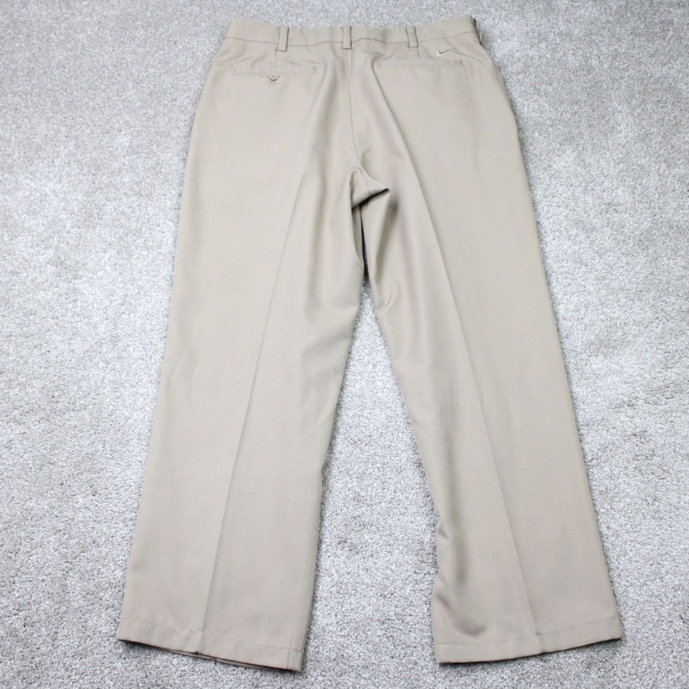 Nike Nike Pants Mens 34x28 Beige Pleated Straight Leg 100% Polyester Nike Dri-Fit 502553-235 Size US 34 / EU 50 - 5 Thumbnail