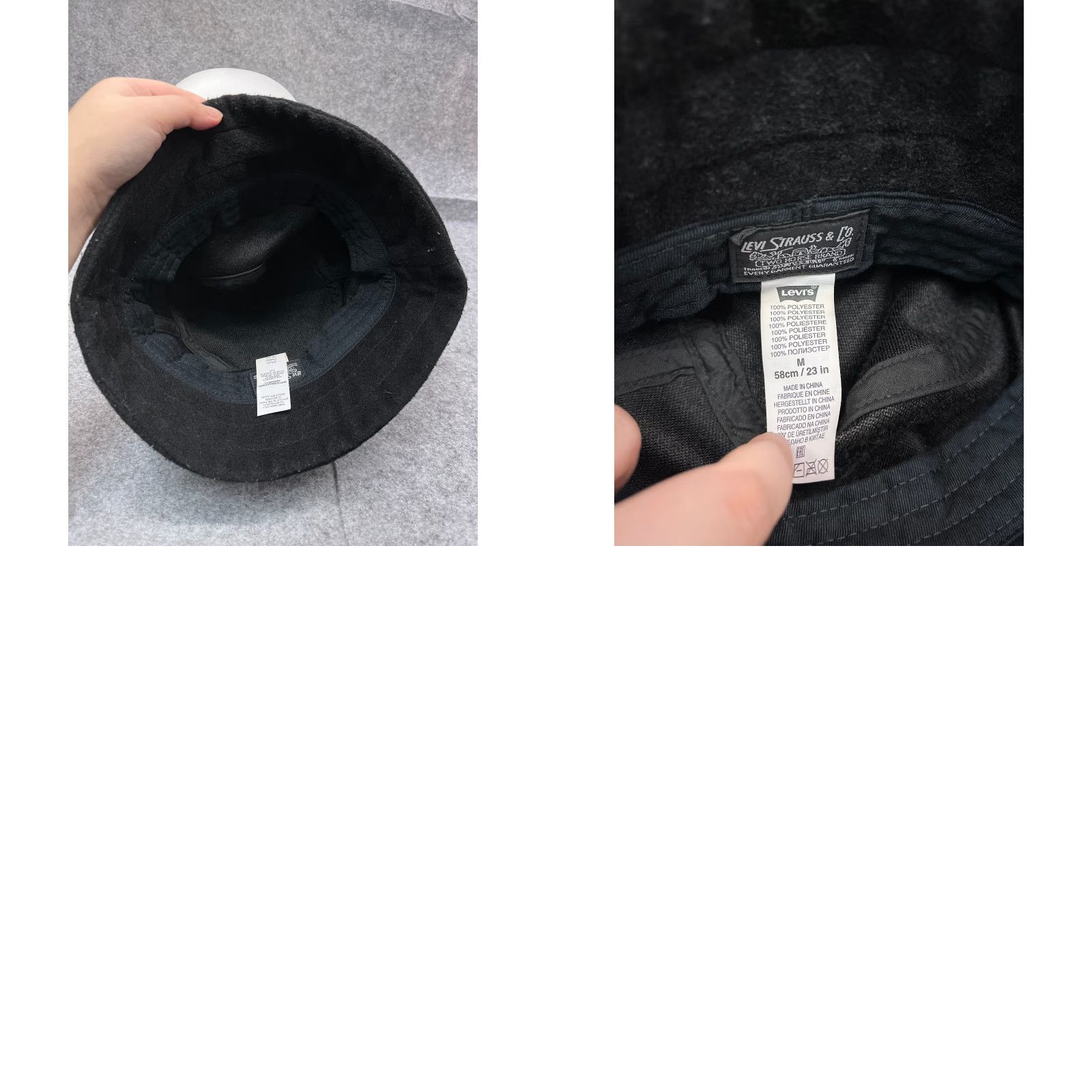 Levi's Levi's Bucket Hat Adult M Black 100% Polyester Lightweight Knit Hat/Cap Mens Size US M / EU 48-50 / 2 - 9 Thumbnail