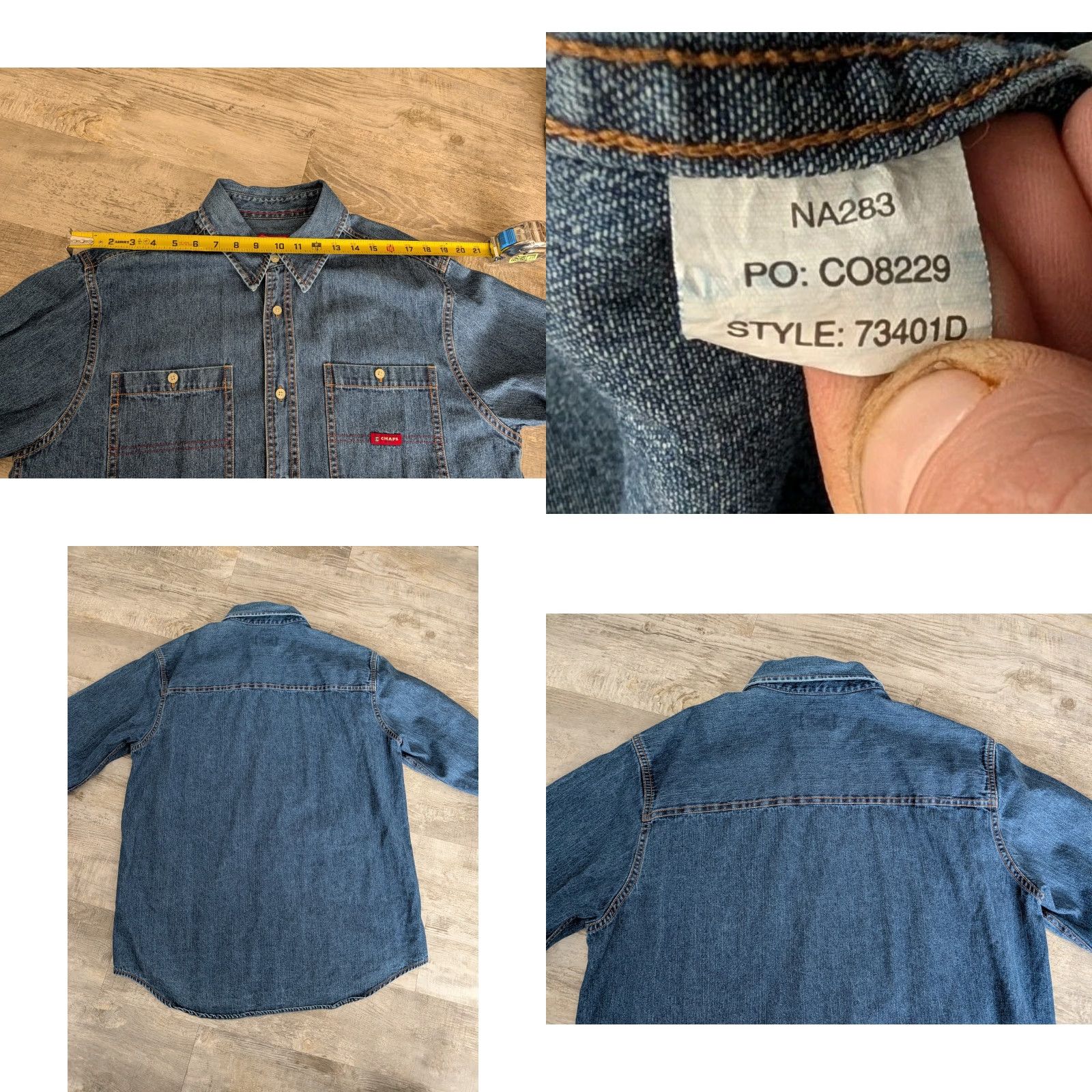 Chaps VINTAGE Chaps Ralph Lauren Shirt Denim Blue Button-Up Mens M Long Sleeve Size US M / EU 48-50 / 2 - 9 Thumbnail