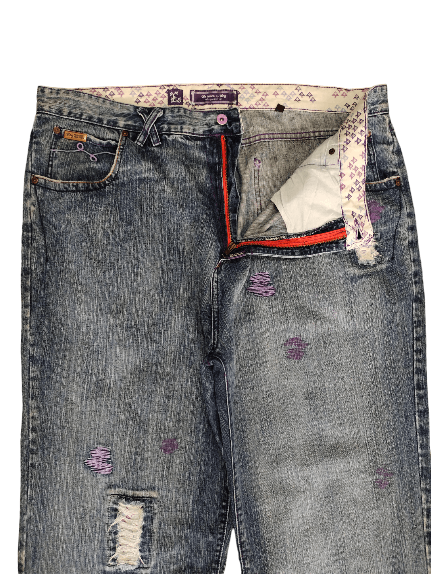 JNCO W42 Baggy Jeans LRG Embroidered Distress Denim Wide Leg Jnco Size US 42 / EU 58 - 9 Thumbnail