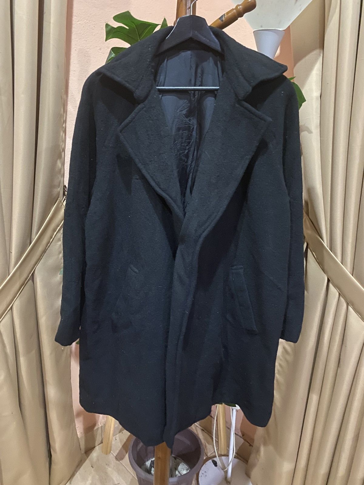 Yohji Yamamoto Y’s bis Japan Black Wool Oversized Cocoon Coat Size M / US 6-8 / IT 42-44 - 1 Thumbnail