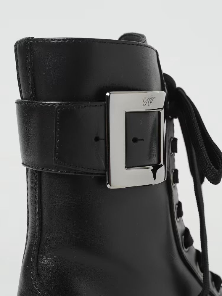 Roger Vivier o1s22i1n0325 Viv' Rangers Ankle Boots in Black Size US 9 / IT 39 - 4 Thumbnail