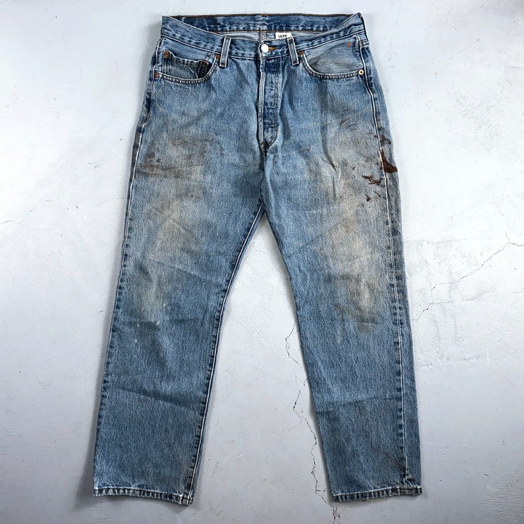 Levi's VINTAGE Levi's 501 Jeans 34x30 Men Blue 90s Straight Denim Cotton Regular Classic Mid Rise 34x30 Jeans Mens Levi'S 501 Series 90s Theme Comfort Size US 34 / EU 50 - 2 Thumbnail