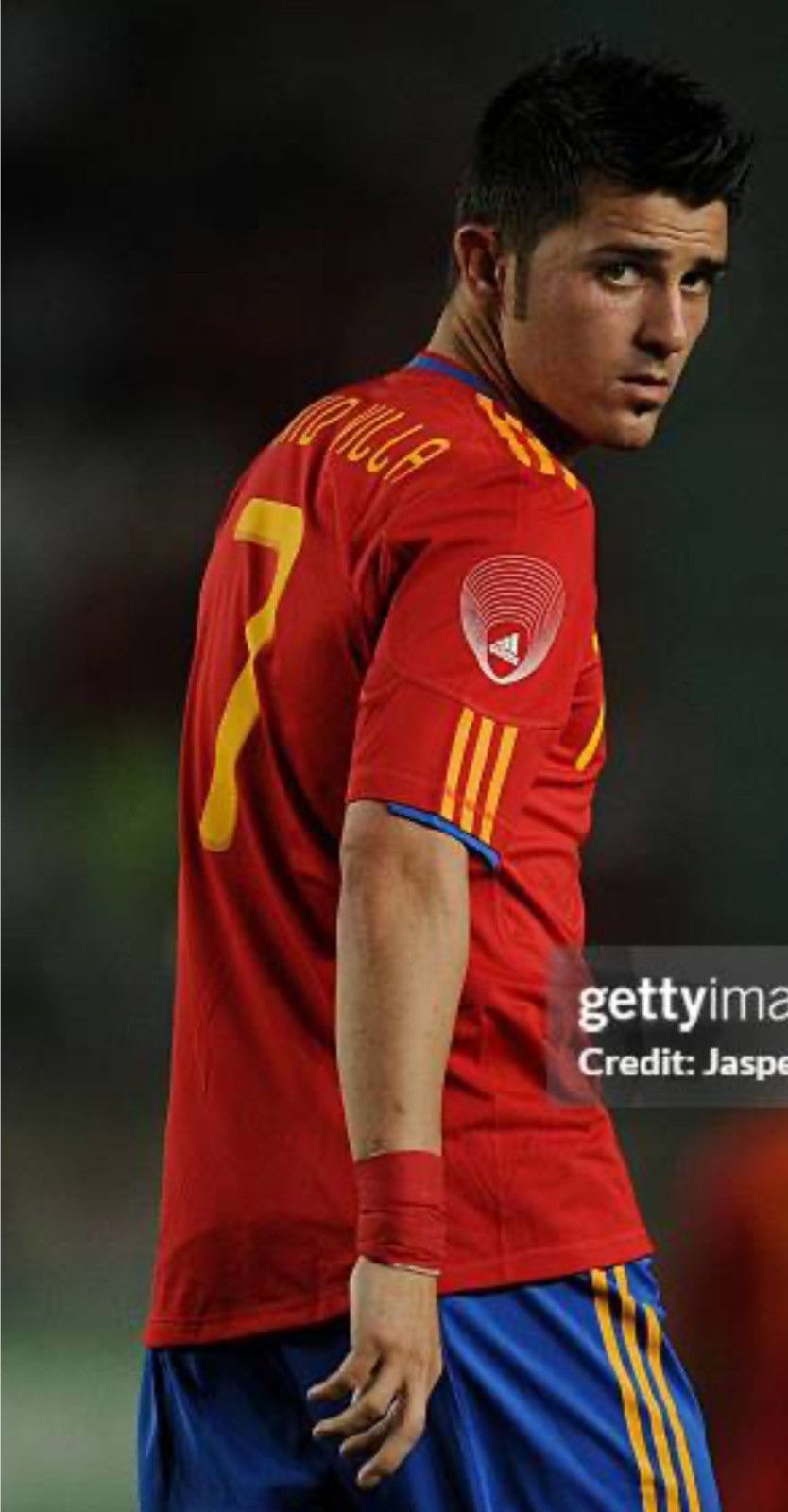 Adidas Spain 10/11 player issue home shirt #7 David Villa Size US L / EU 52-54 / 3 - 13 Thumbnail