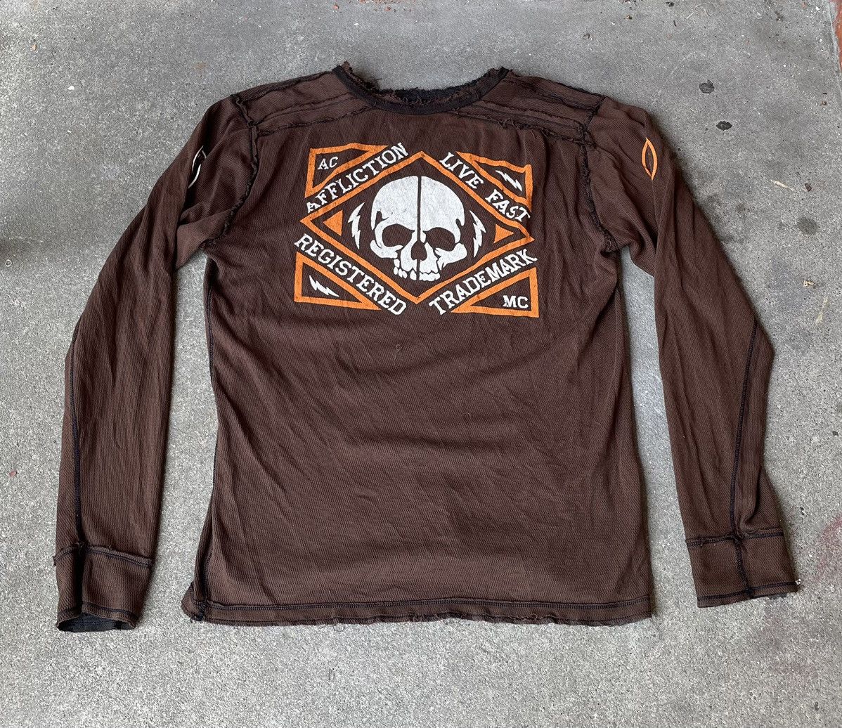Affliction Rare Y2k Affliction Live Fast Reversible Thermal Longsleeve Size US XXL / EU 58 / 5 - 6 Thumbnail