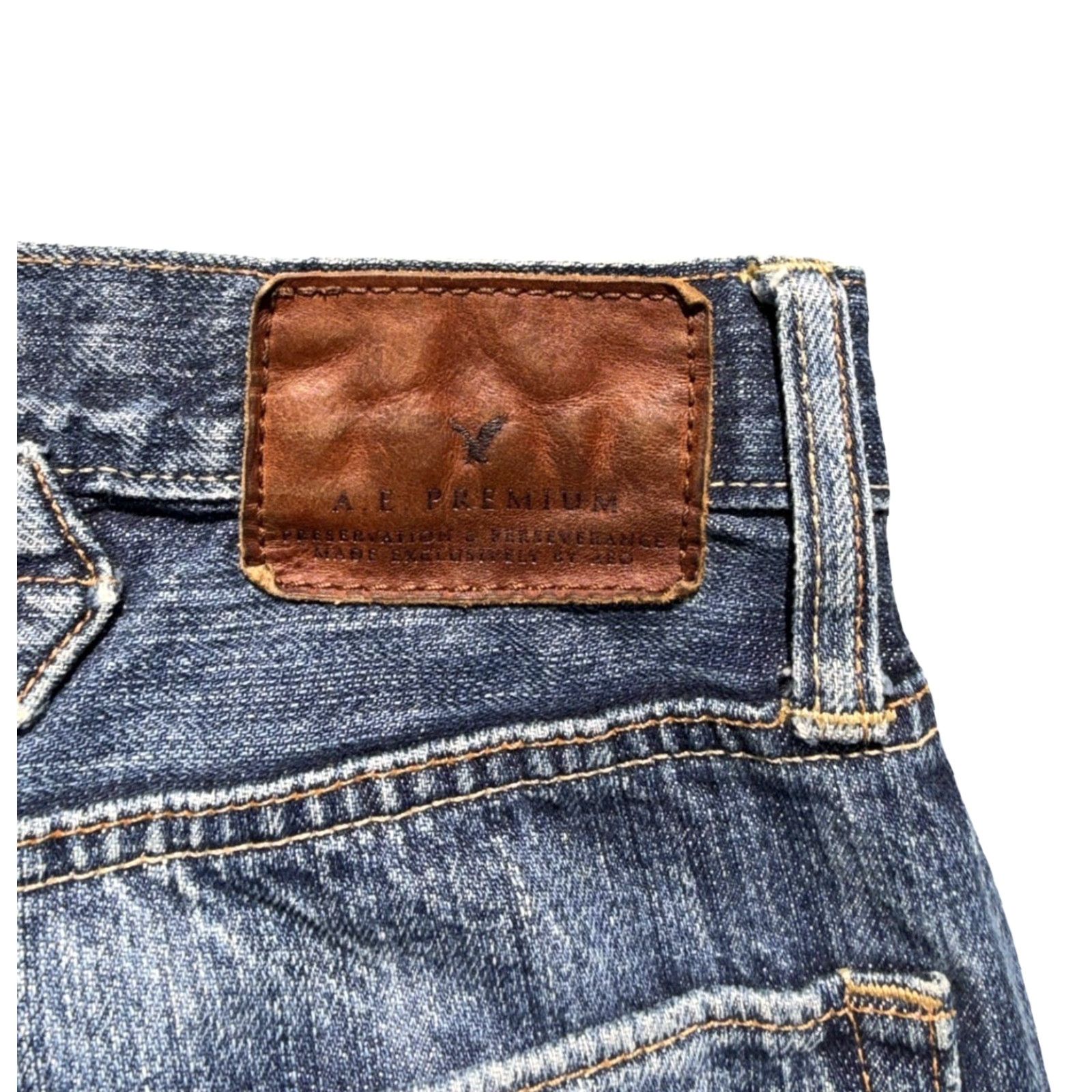 American Eagle Outfitters American Eagle Jeans - 31 x 32 - Buckle Back Selvedge - Blue - Men - Regular - Straight - Size 31 Inseam 32 Size US 31 - 5 Thumbnail