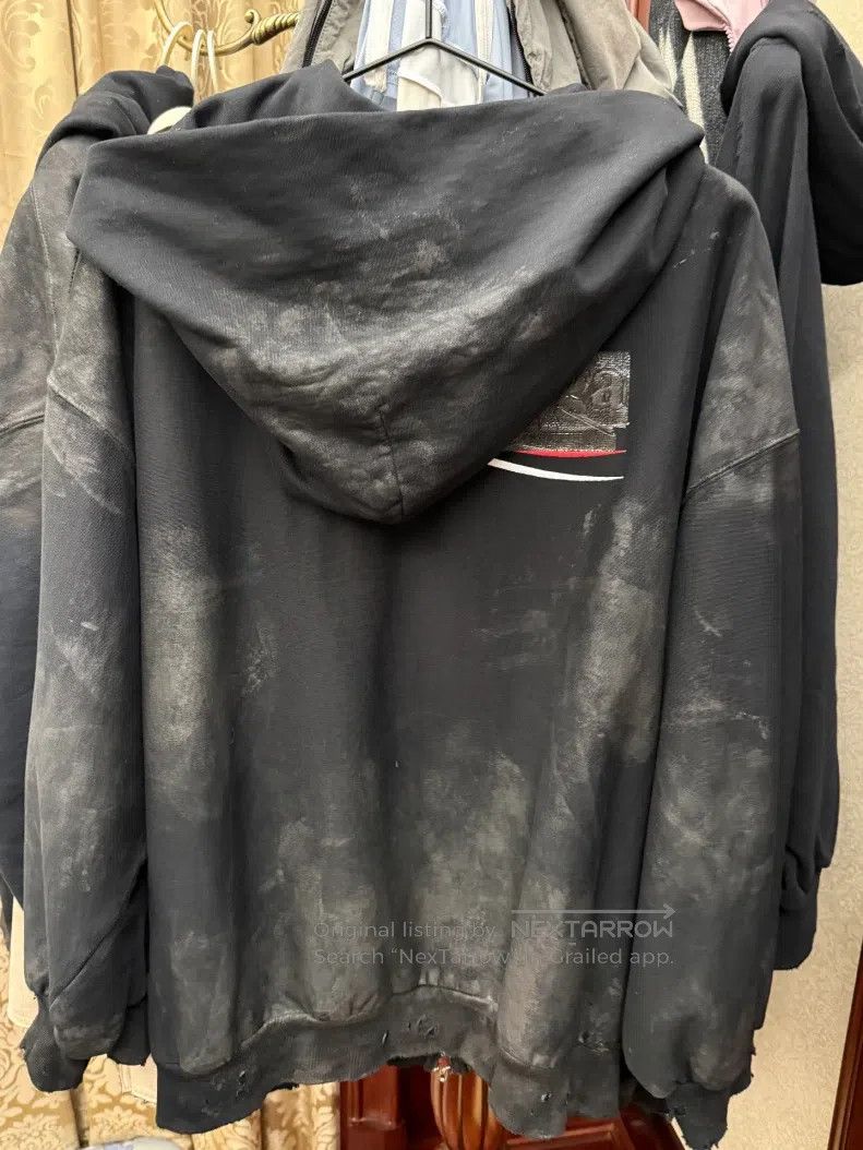 Balenciaga Balenciaga Mud-Dyed Destructed Coke Tape Zip Jacket Size US M / EU 48-50 / 2 - 2 Thumbnail