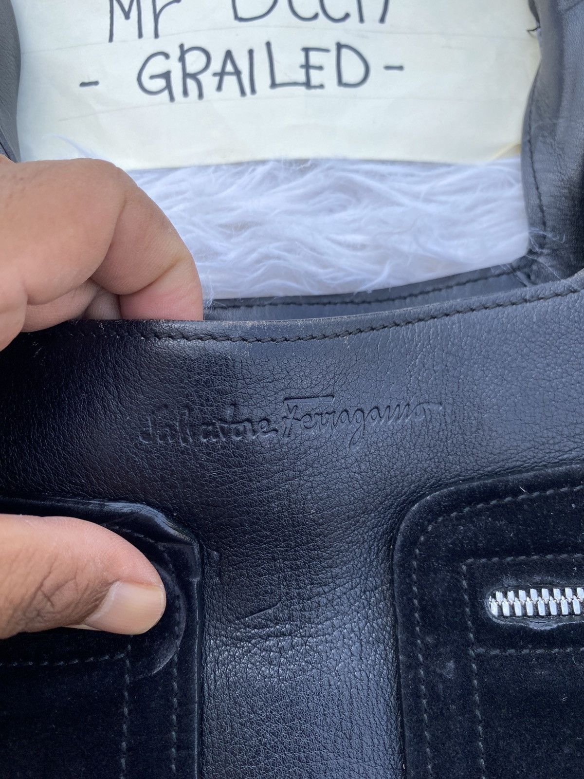 Salvatore Ferragamo Rare Salvatore Ferragamo Gancini Motif Out Pocket Hand Bag Size ONE SIZE - 8 Thumbnail