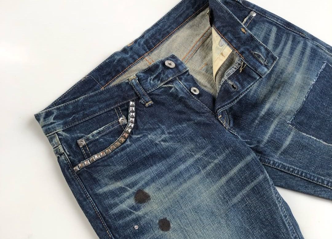 Hysteric Glamour Hysteric Glamour Iconic 90’ studded denim blue jeans Size US 30 / EU 46 - 3 Thumbnail