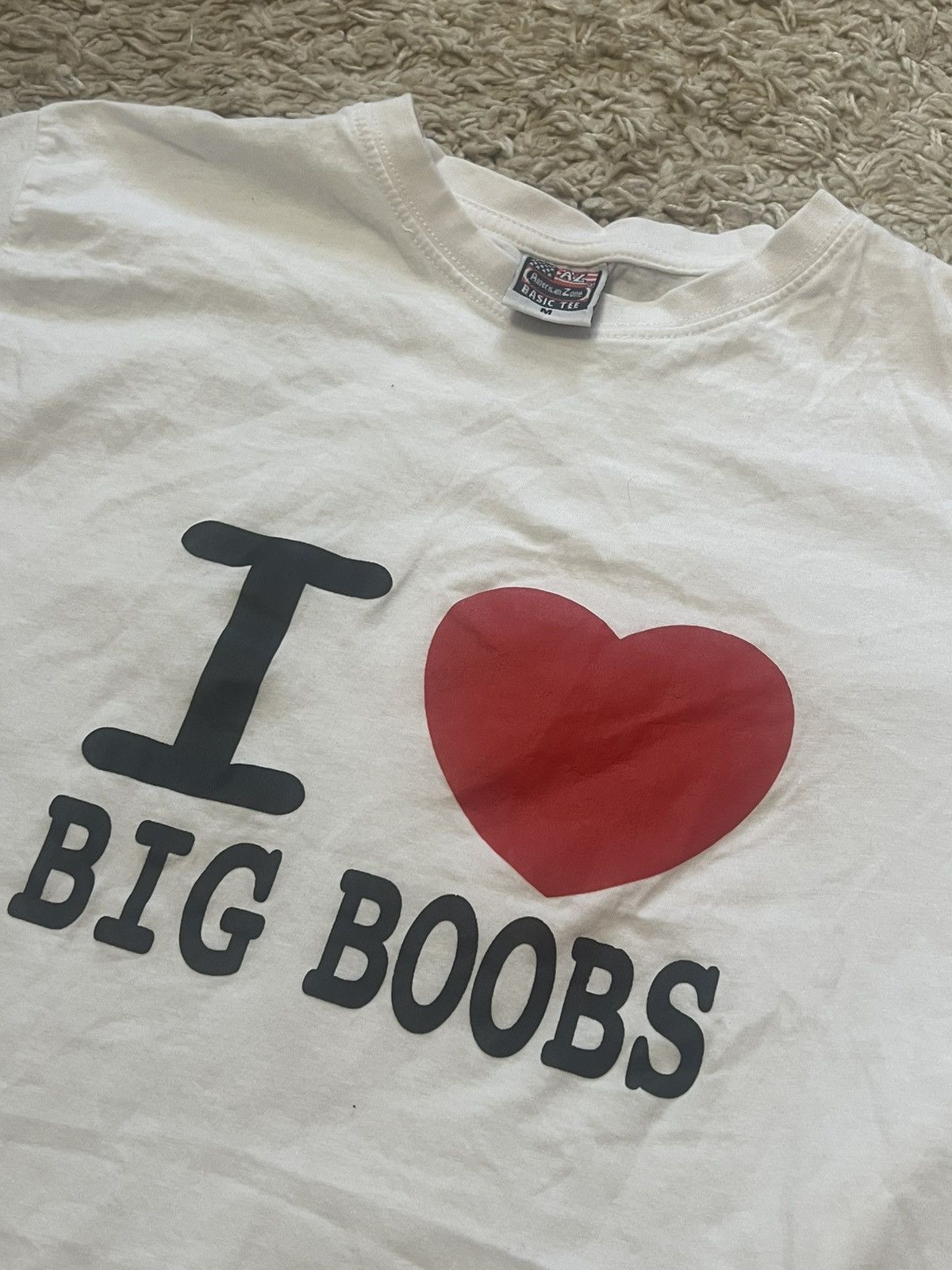 Vintage Vintage y2K Funny Tee I Love <3 Big Boobs Humor crazy tee Size US M / EU 48-50 / 2 - 2 Thumbnail