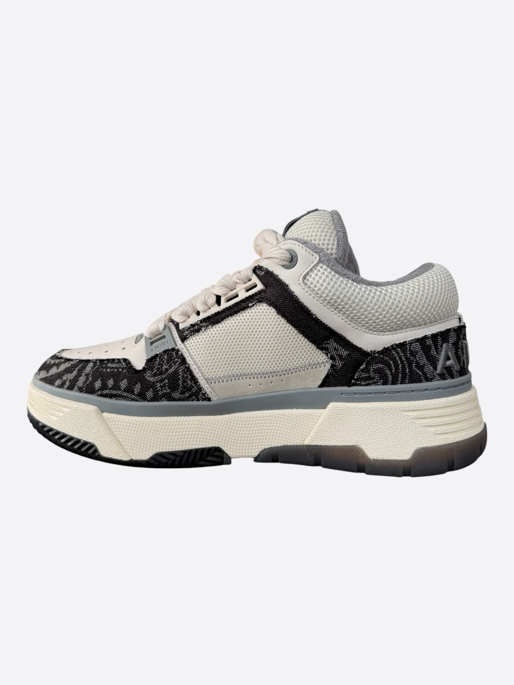 Amiri Amiri White & Black Bandana Denim MA-1 Sneakers Size US 14 / EU 47 - 6 Thumbnail