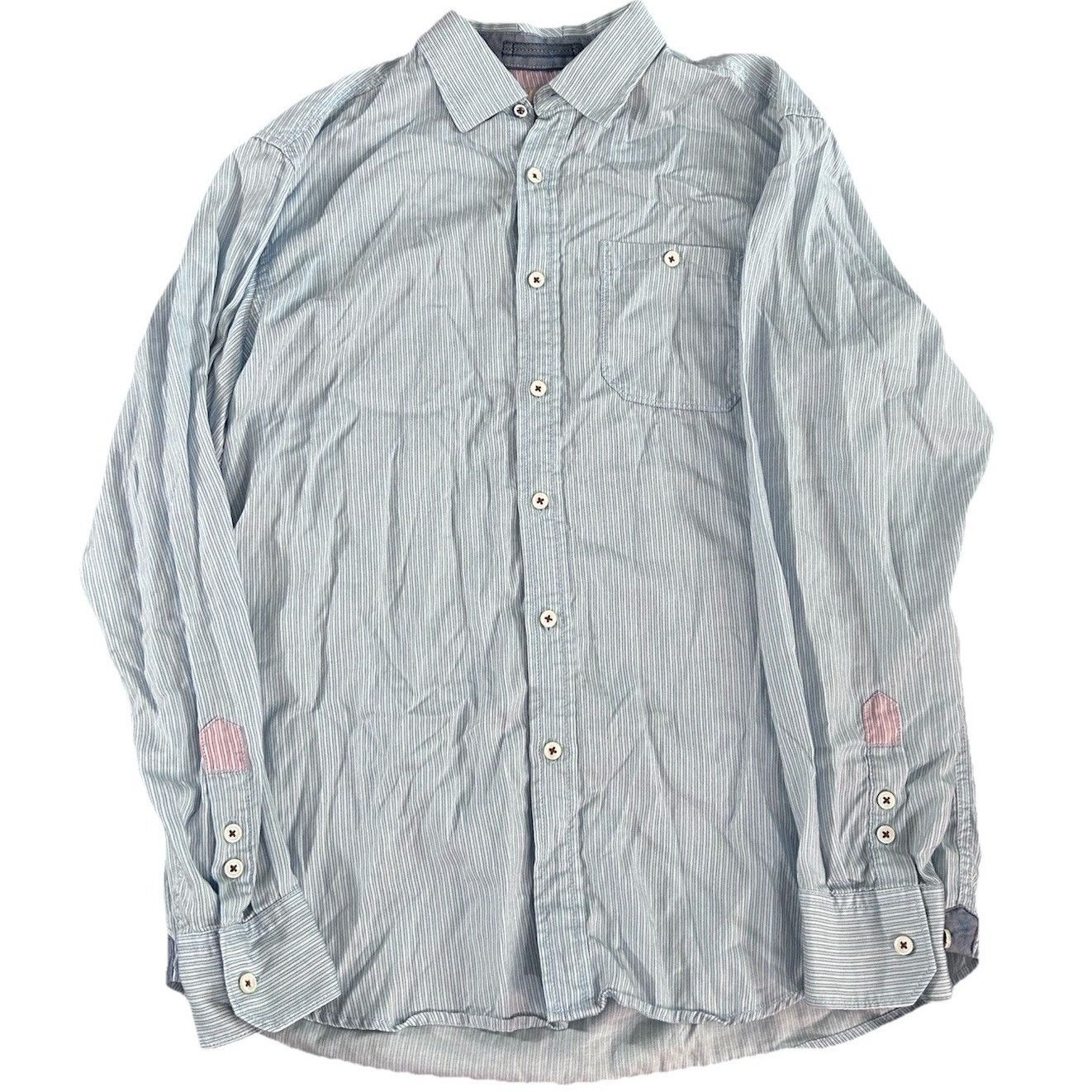 Tommy Bahama tommy bahama button down shirt Medium Blue White Stripe Size US M / EU 48-50 / 2 - 2 Thumbnail