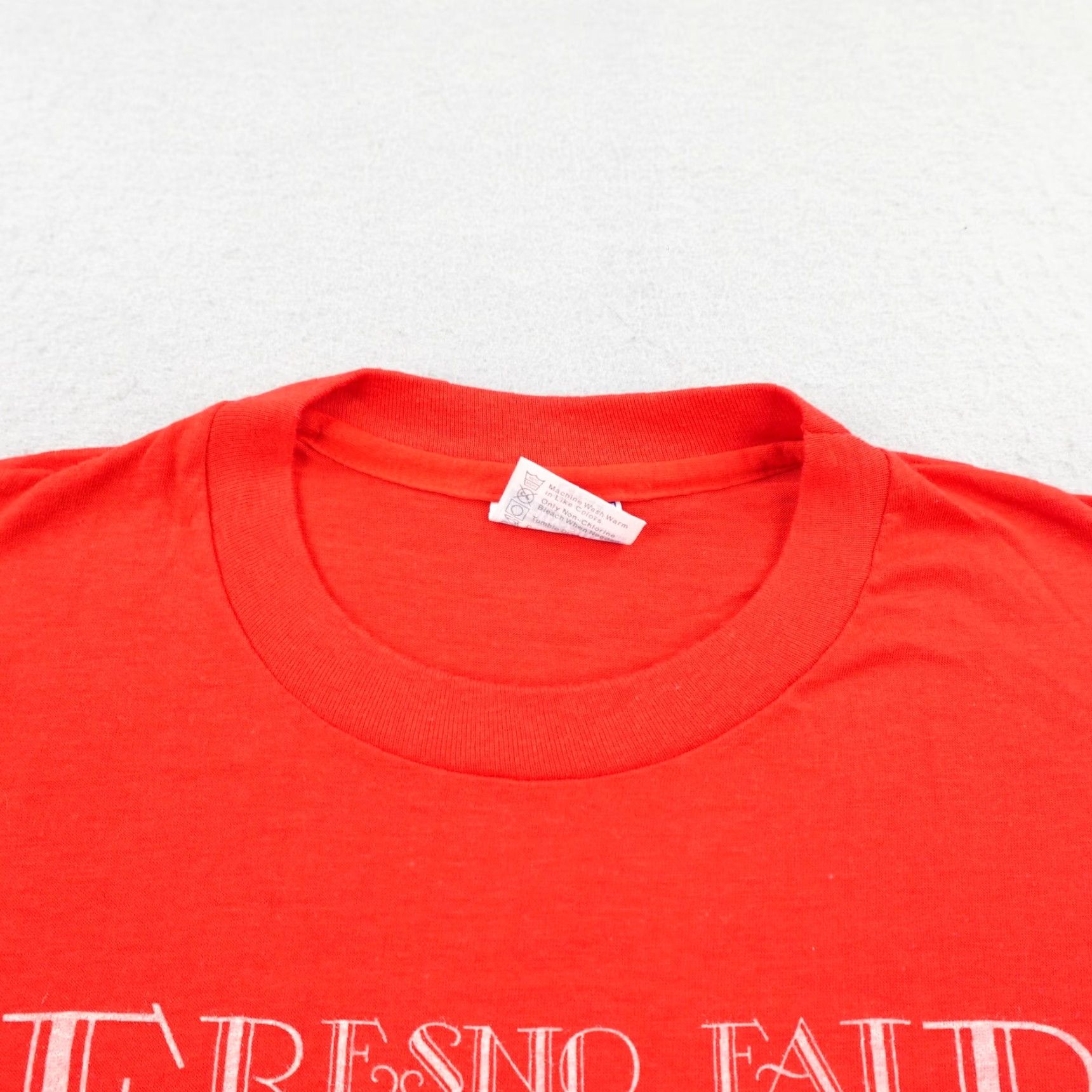 Hanes Vintage Big Fresno Fair Shirt Mens Large Red 1984 Single Stitch 80s Made In USA Size US L / EU 52-54 / 3 - 2 Thumbnail