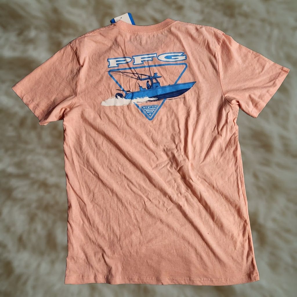Vintage Columbia PFG Shirt Medium Pink Salmon Fishing Boat Salt Water Tee T Shirt Men's Size US M / EU 48-50 / 2 - 1 Thumbnail
