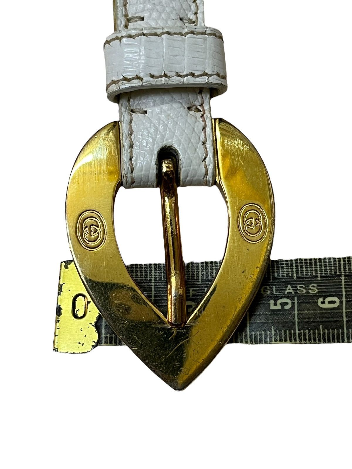 Gucci Rare🔥Vintage 80s GUCCI spade shaded buckle leather belt Size ONE SIZE - 8 Thumbnail
