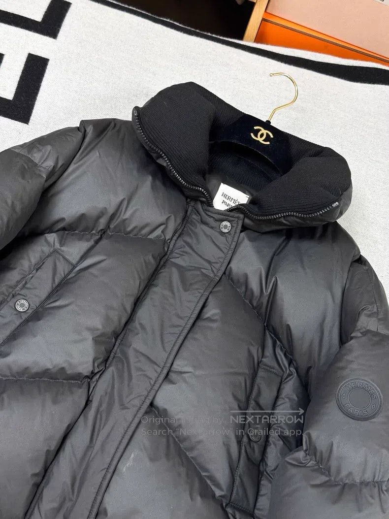 Hermes Hermes Black Lapel Down Jacket with Goose Down Filling Size XXS / US 00 / IT 34 - 2 Thumbnail