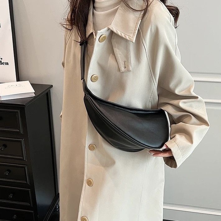 Vintage Capacity Zipper Shoulder Crossbody Bag PU Leather Size ONE SIZE - 5 Thumbnail
