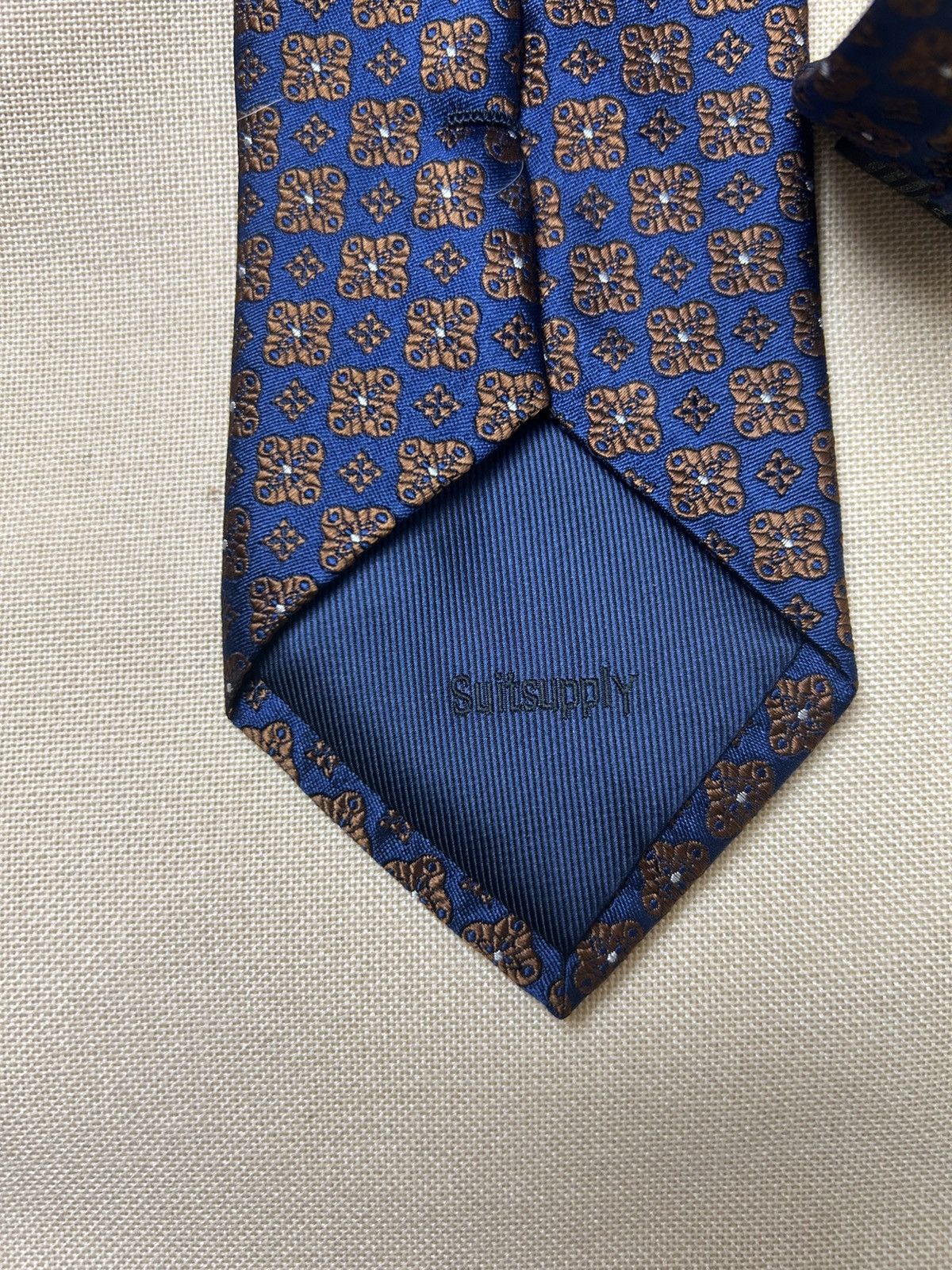 Suitsupply Suitsupply blue navy floral geometric Silk Mens Tie Size ONE SIZE - 4 Thumbnail