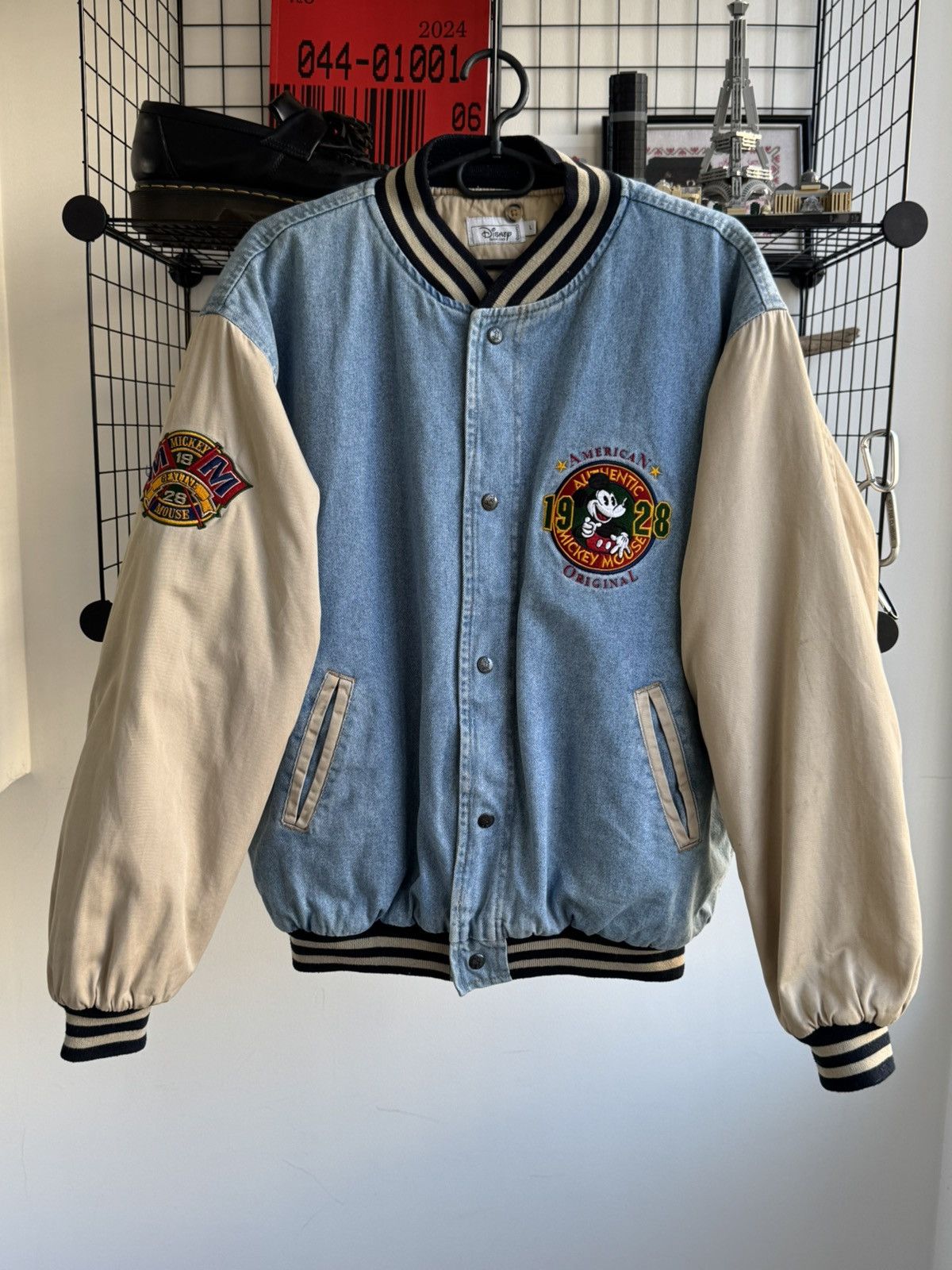Disney Vintage 90s Disney Mickey Mouse Bomber Denim Jacket Size US L / EU 52-54 / 3 - 1 Thumbnail
