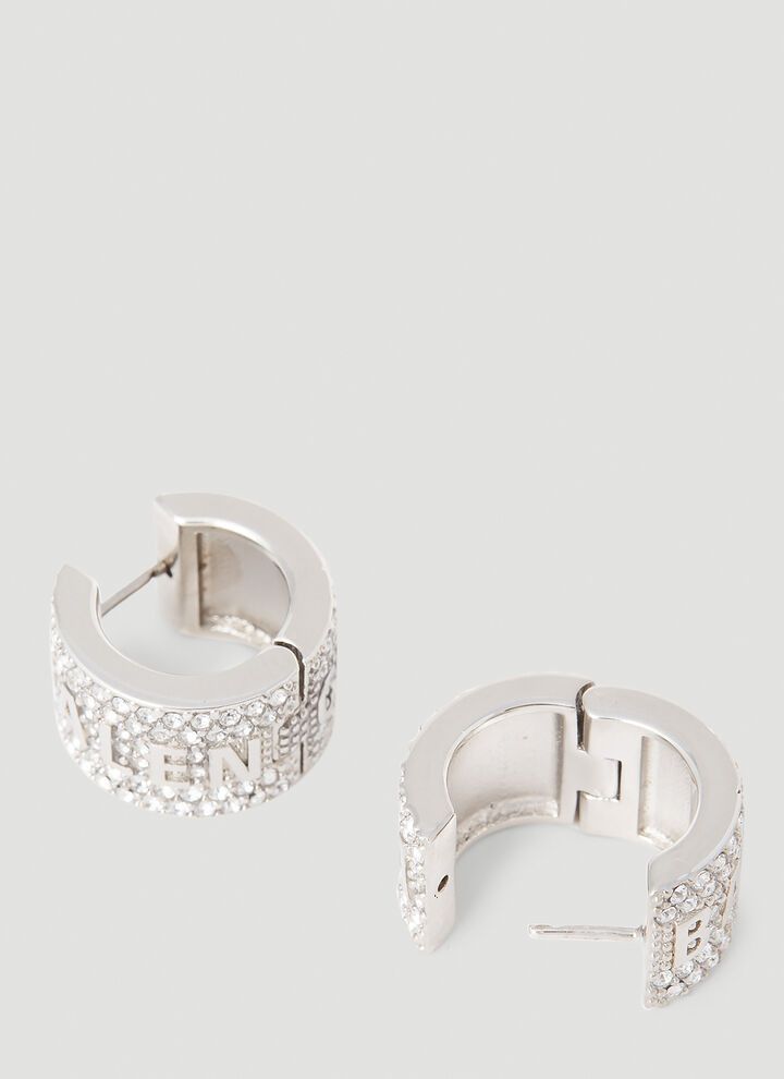 Balenciaga o1srvl11e1124 Size: OS / Logo Hoop Earring Earring Silver Size ONE SIZE - 3 Thumbnail