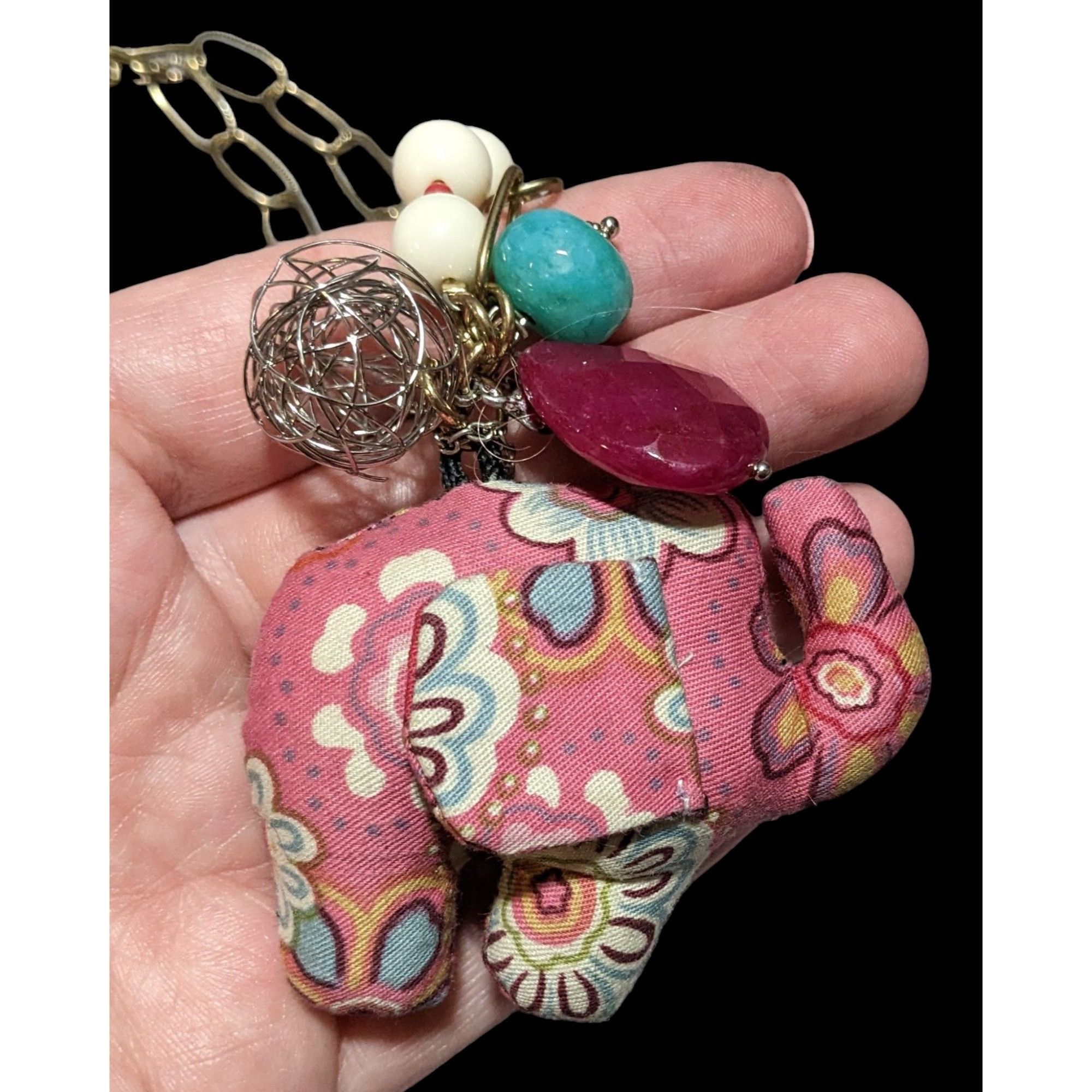 Other Cottagecore Pink Plush Elephant Necklace Size ONE SIZE - 5 Thumbnail