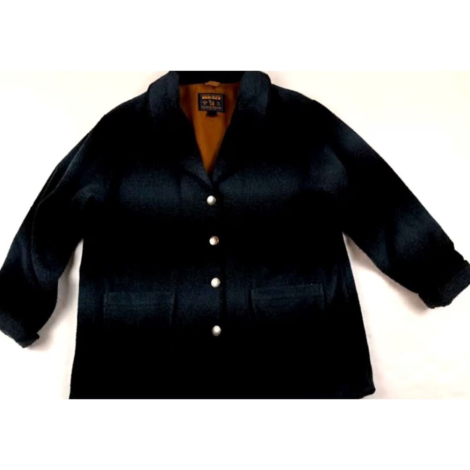 Vintage Vintage Woolrich Full Metal Button Blue Faded Stripes Coat XL Size XL / US 12-14 / IT 48-50 - 3 Thumbnail