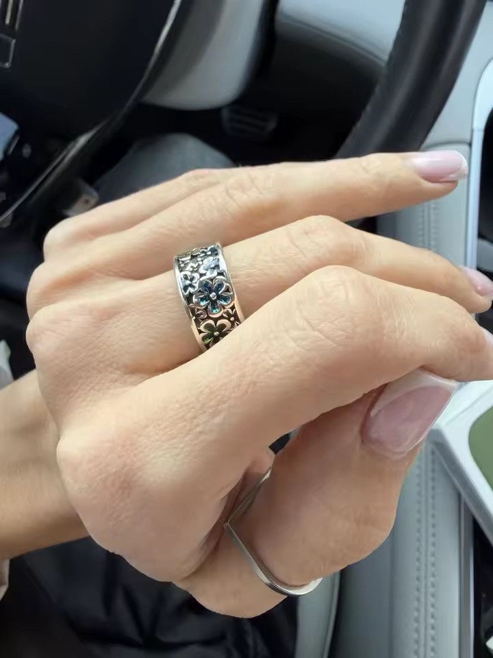 Japanese Brand Mizuhara x moto Multicolor Flower Open Ring Size ONE SIZE - 8 Thumbnail