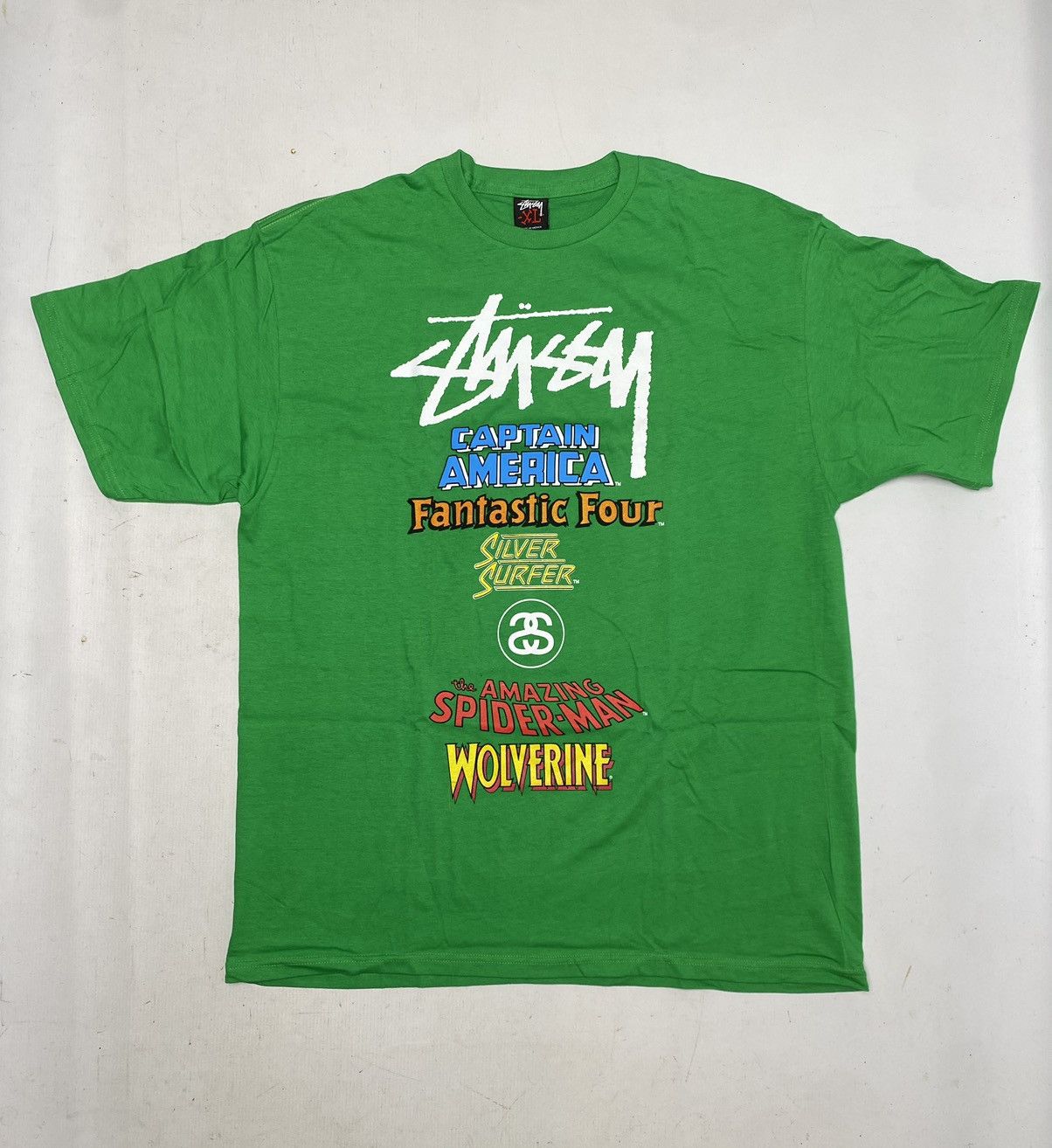 Stussy Marvel X Stüssy World Tour T-shirt, size XL, green new Size US XL / EU 56 / 4 - 1 Thumbnail