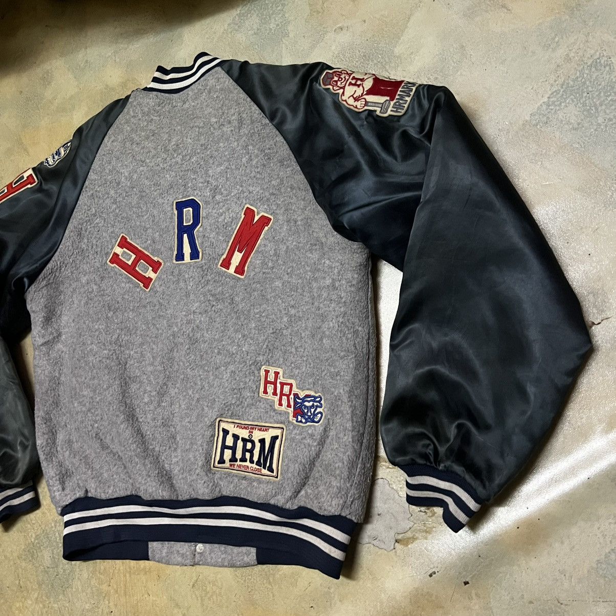 Japanese Brand Vintage HR Market Distressed Varsity Jacket Size US S / EU 44-46 / 1 - 16 Thumbnail