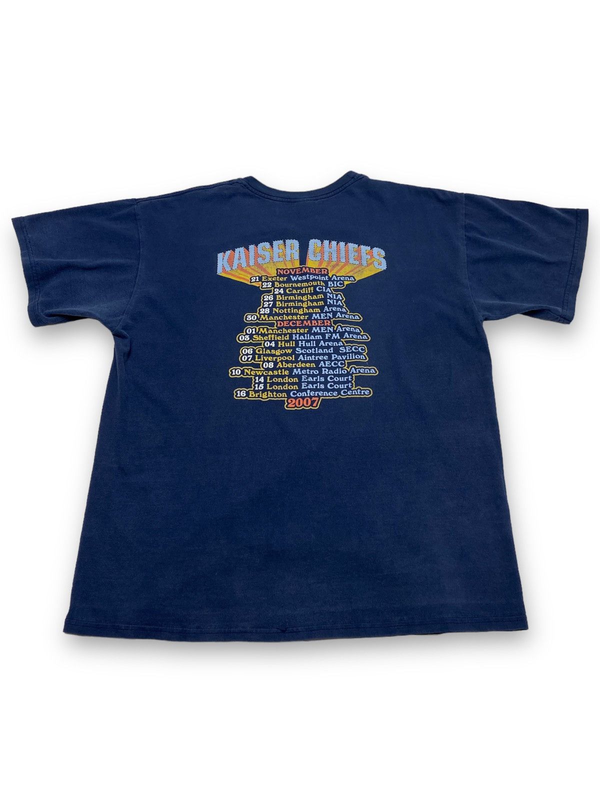Band Tees 2007 Vintage KAISER CHIEFS Big Logo Tour Navy T Shirt Size US L / EU 52-54 / 3 - 4 Thumbnail