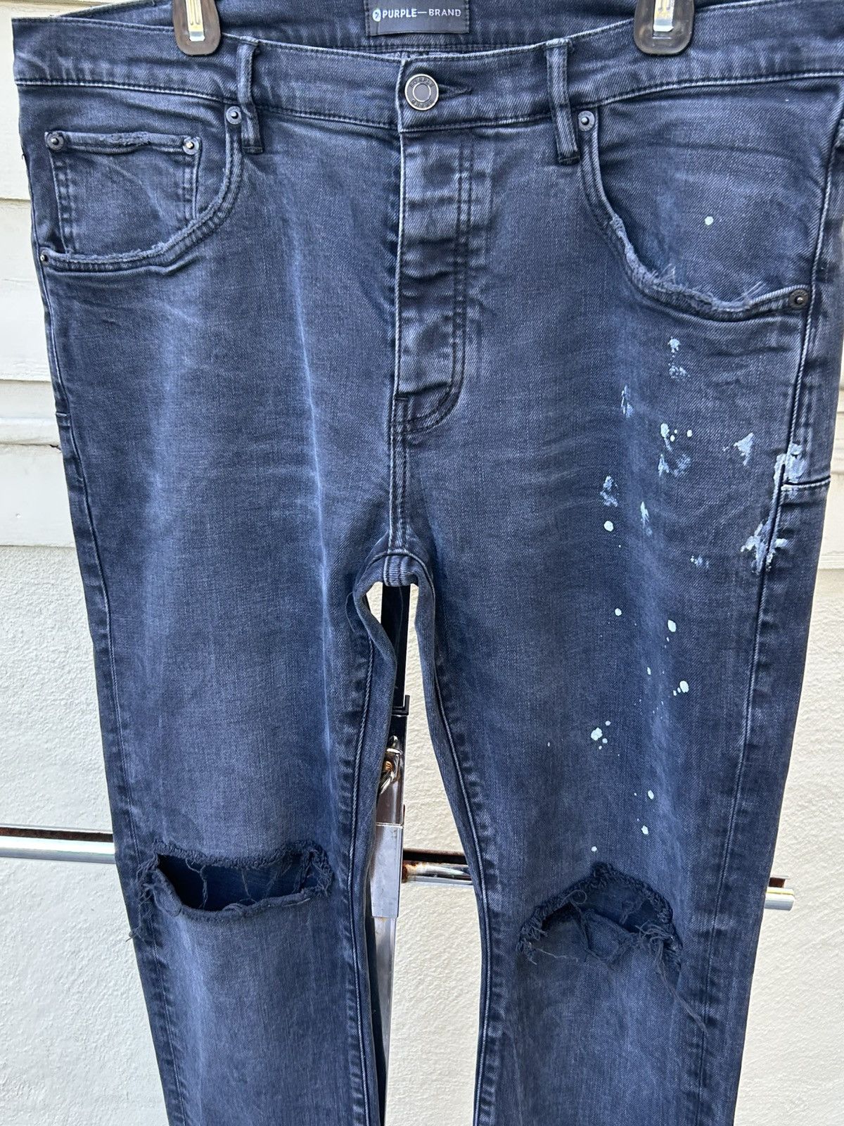 Purple Brand Purple black splatter jeans Size US 38 / EU 54 - 2 Thumbnail