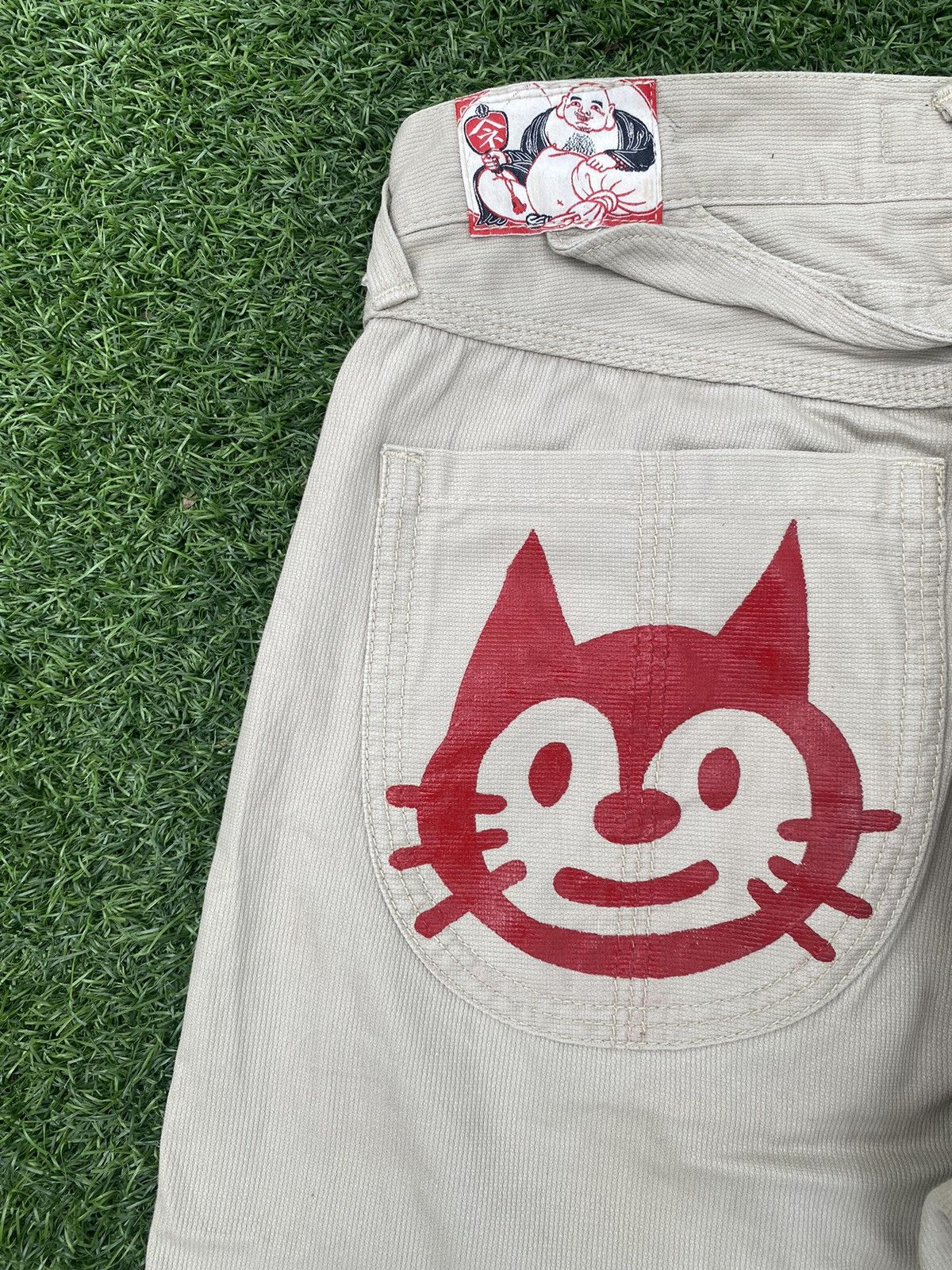 Evisu EVISU YAMANE RED CAT N SEA GULLS LOGO STRAIGHT PANTS Size US 31 - 3 Thumbnail